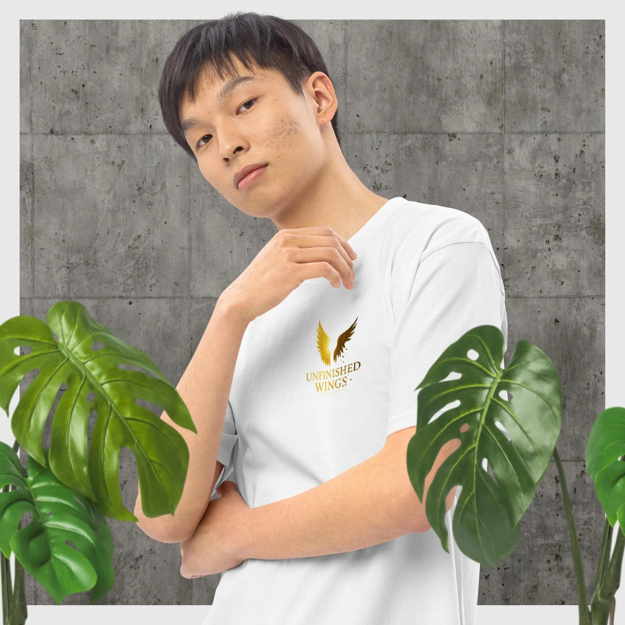Unfinished Wings Men’s premium heavyweight tee
