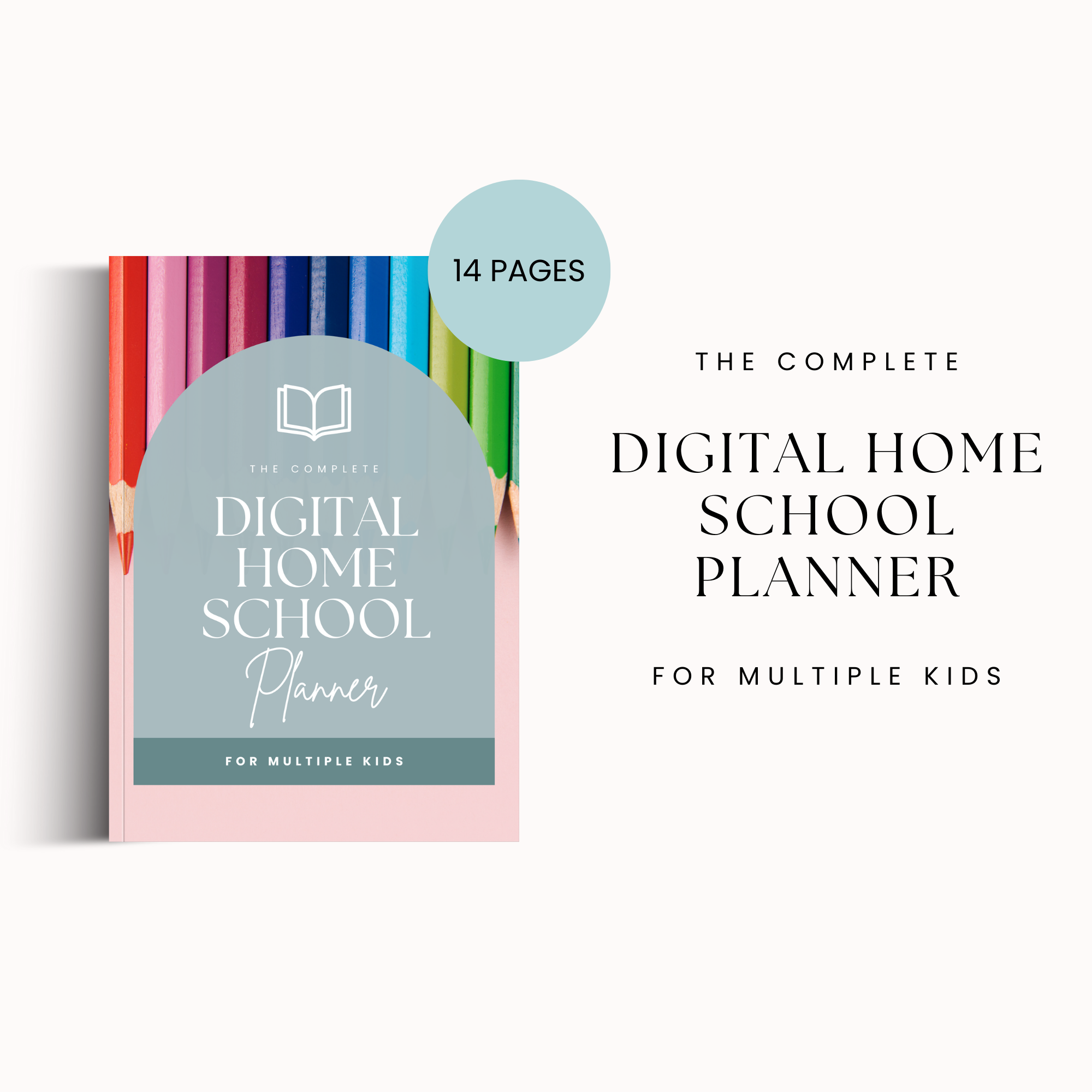Digital Homeschool Planner PDF for Multiple Kids | Daily Weekly Monthly Homeschool Schedule & Curriculum Organizer