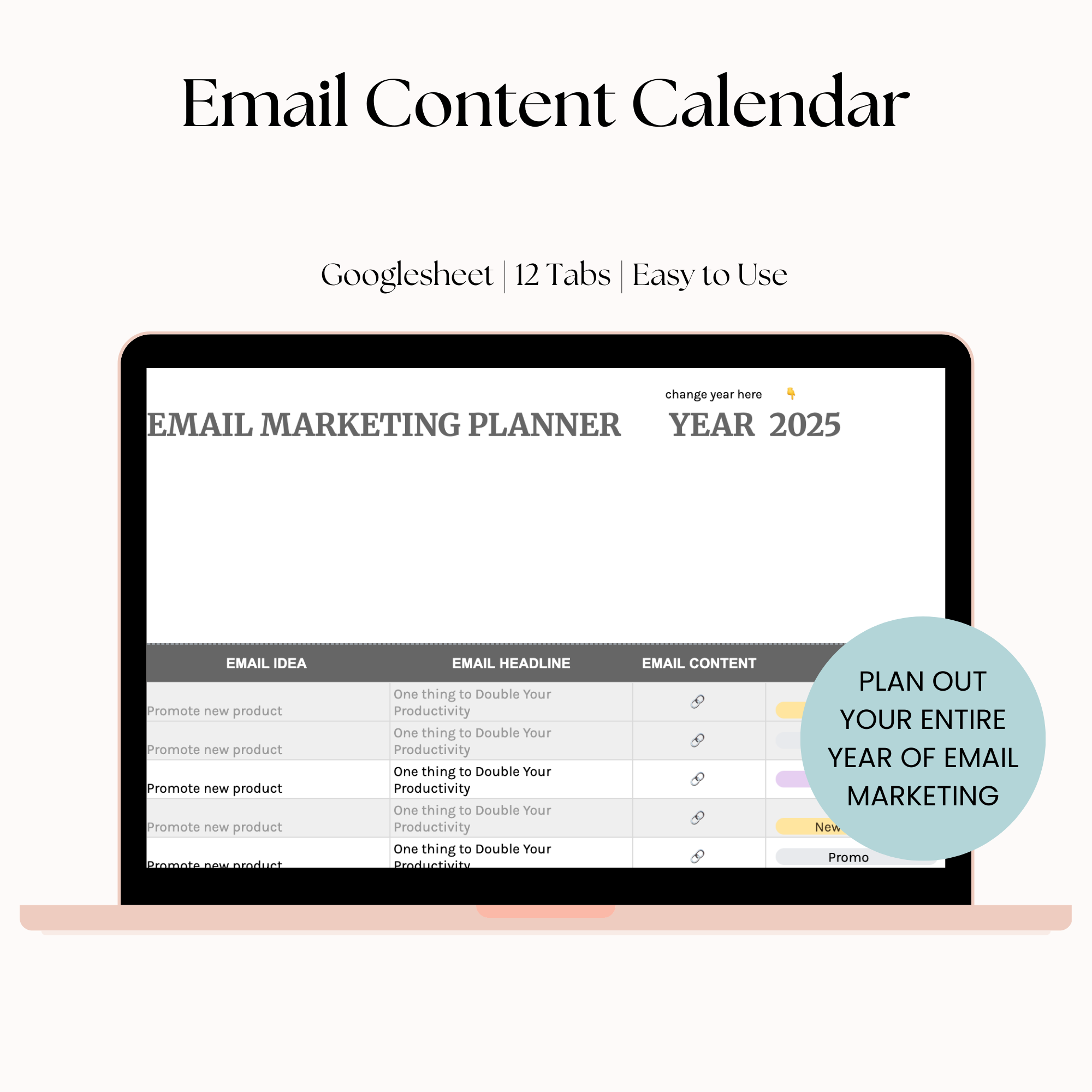 Email Content Calendar