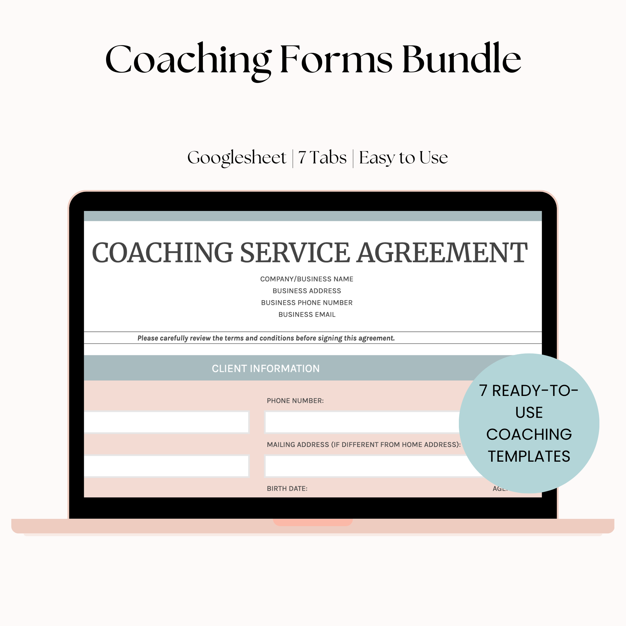 Coaching Forms Bundle for Online Coaches