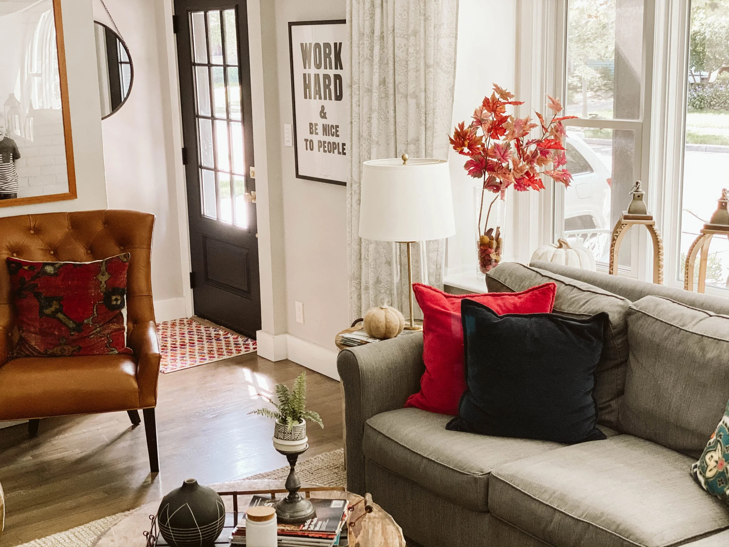 MODERN LIVING SPACE DESIGN WITH FIREPLACE : ONE ROOM CHALLENGE - WEEK 2