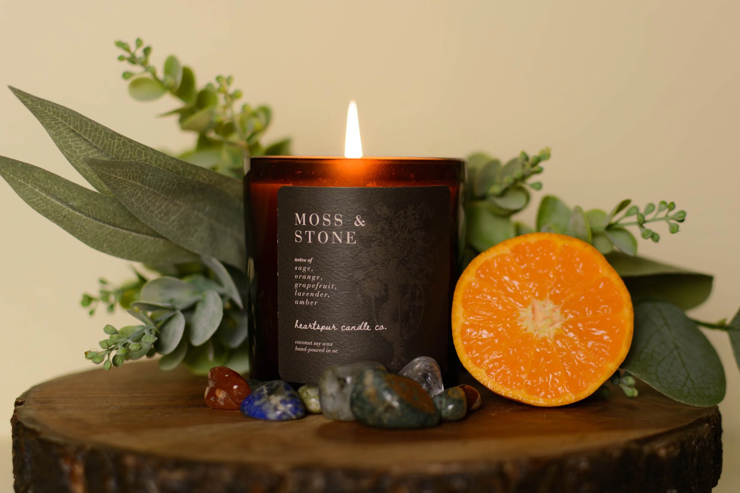 moss & stone 7 oz candle
