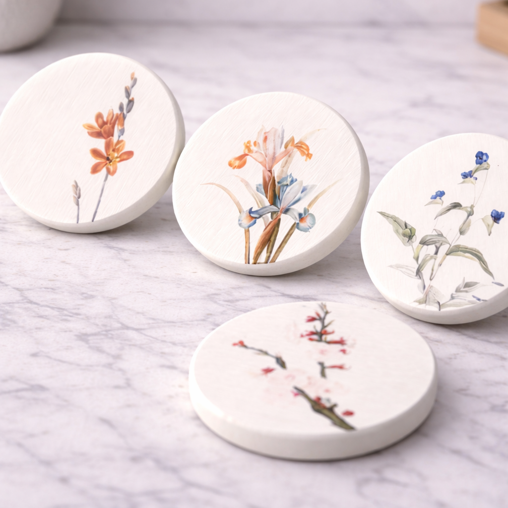 Floral Coasters - Set of 4