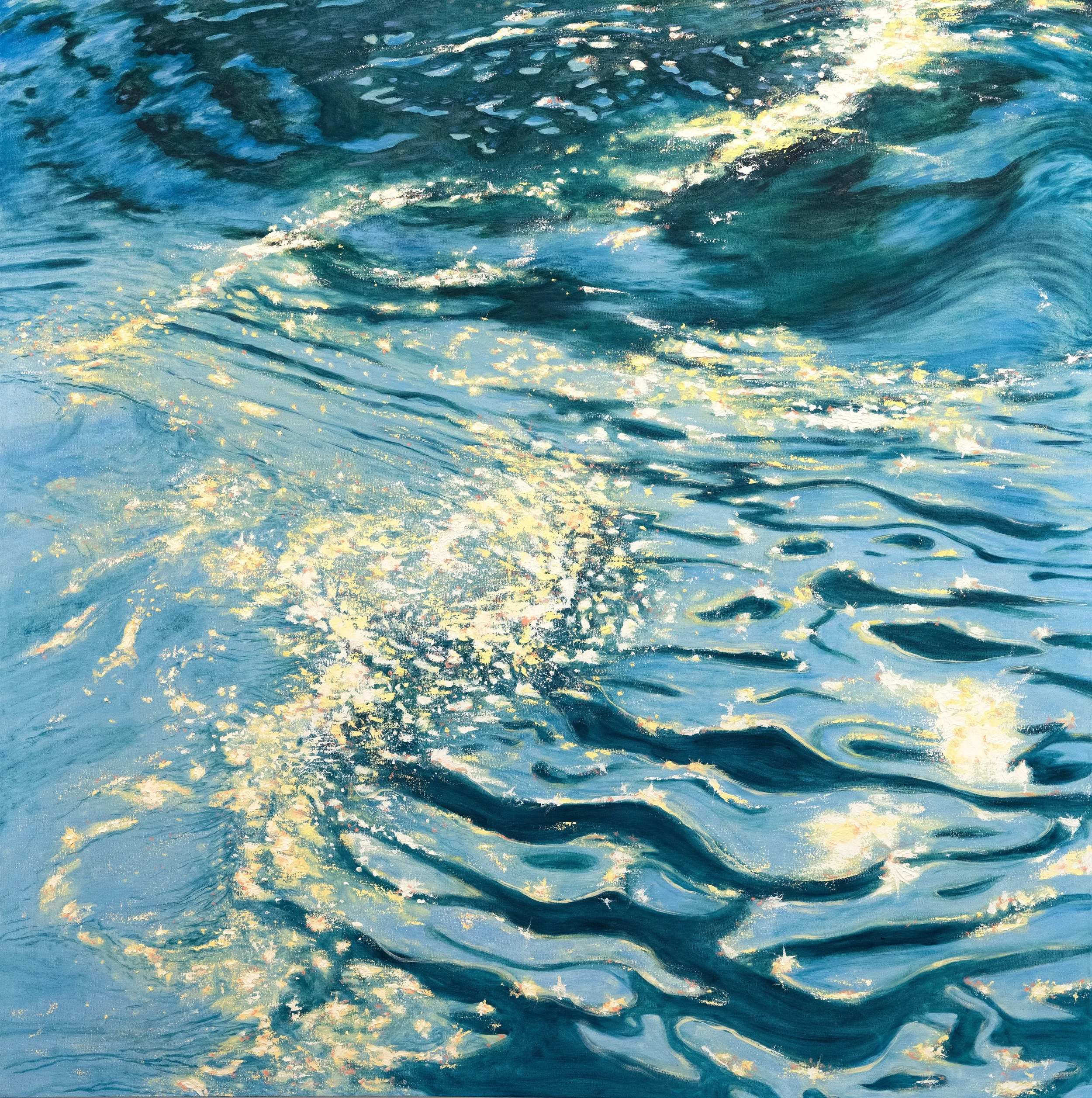 A Lot Can Change in Twenty Seconds, oil on canvas, 48 x 48 in, 2023