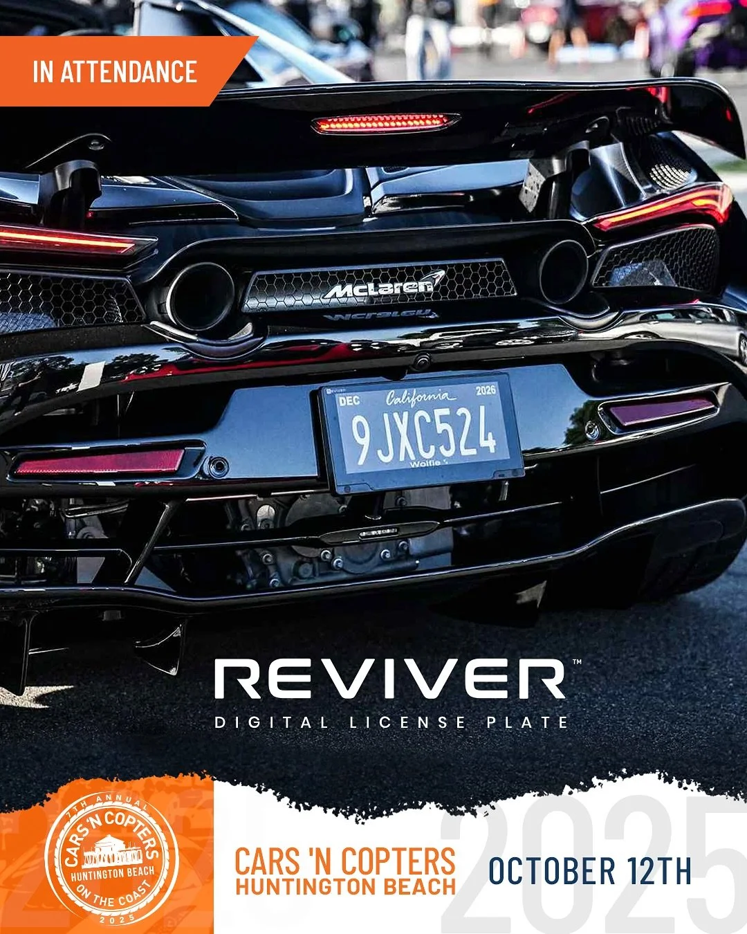 Let&rsquo;s keep it rolling with more Official Vendors for you to check out THIS SUNDAY at Cars &lsquo;N Copters! 

@reviverauto will be onsite with their team showcasing their digital license plates which are available for DMV registration in Califo
