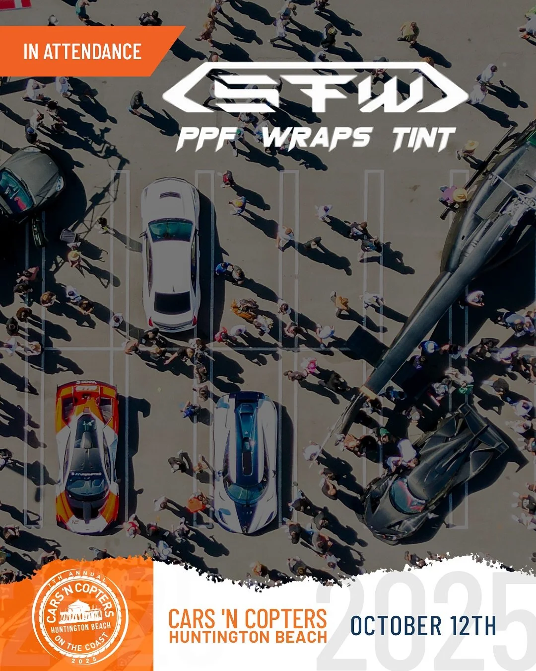 The top names in the game want to be at Cars &lsquo;N Copters 🏎️🚁🏖️. Please welcome the following below and stop by their booths THIS SUNDAY in Huntington Beach!

@stage_five_wraps serves the greater OC area and provides PPF, Wrap, and Ceramic ser