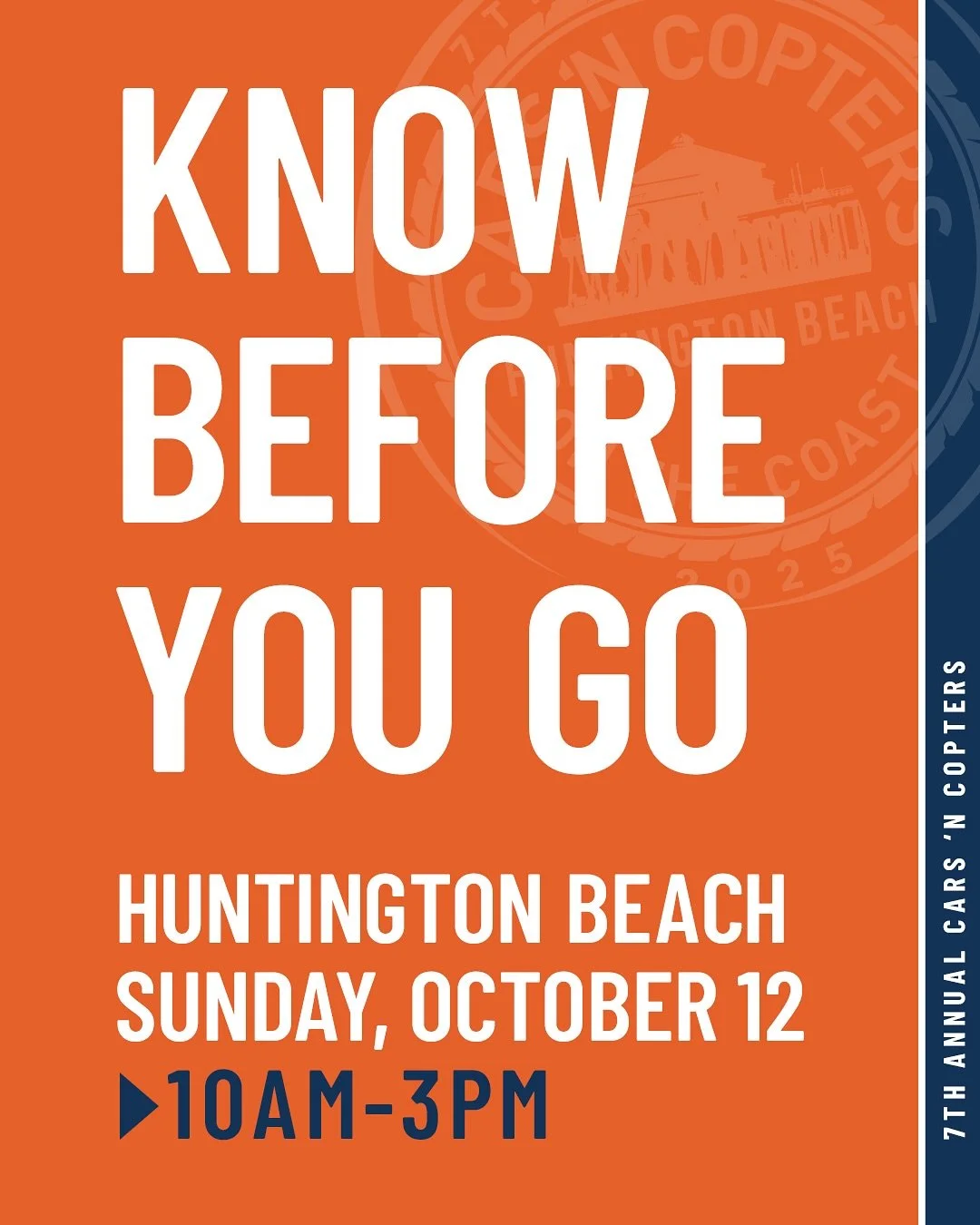 🏎️🚁🏖️ Cars &lsquo;N Copters presented by @torklaw Personal Injury Lawyers is THIS SUNDAY, October 12th. To help make everyone&rsquo;s experience more enjoyable and efficient, here&rsquo;s some key details!

🕙 Gates open at 10am | Spectators are F