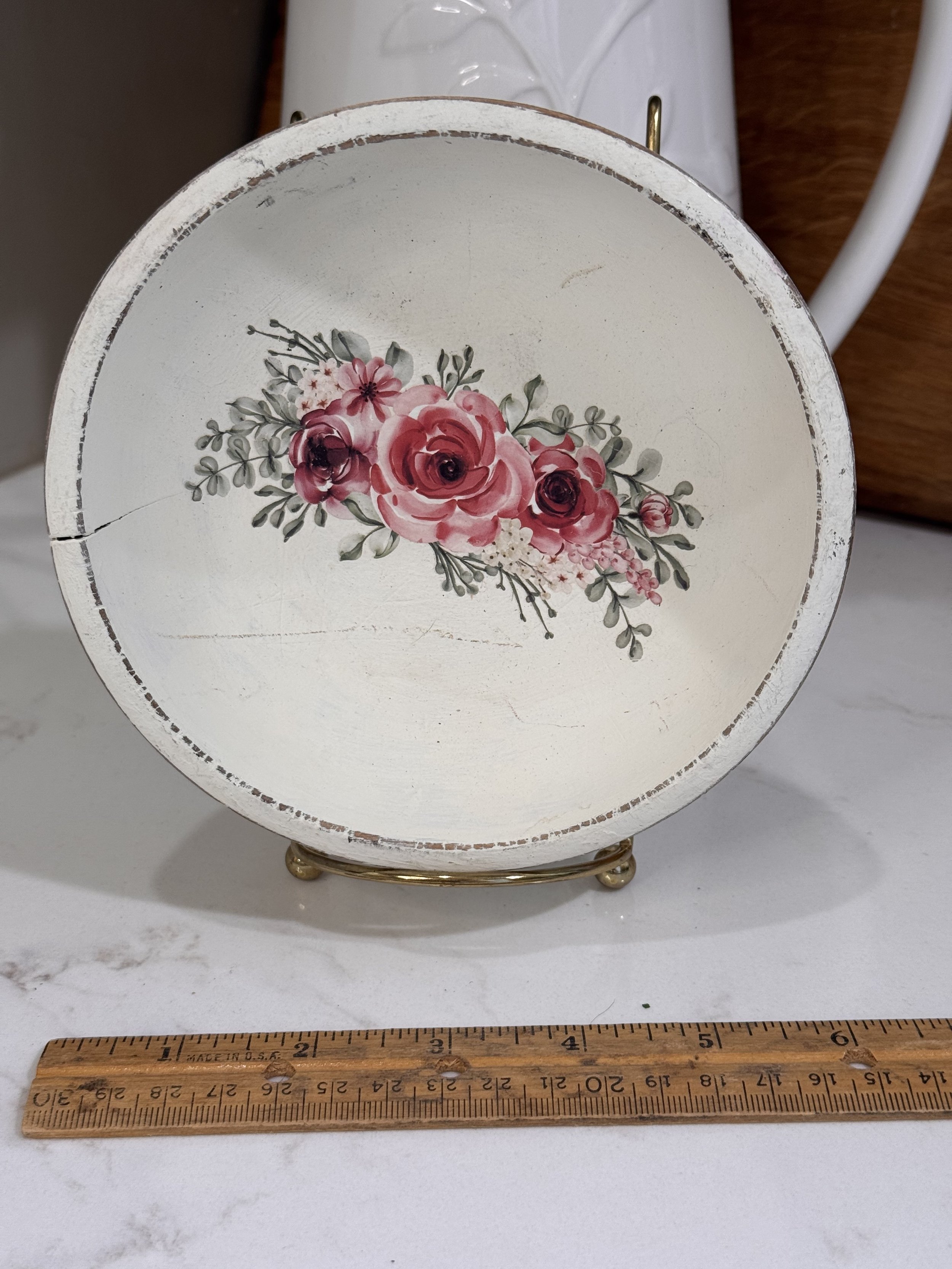 White Wood Bowl