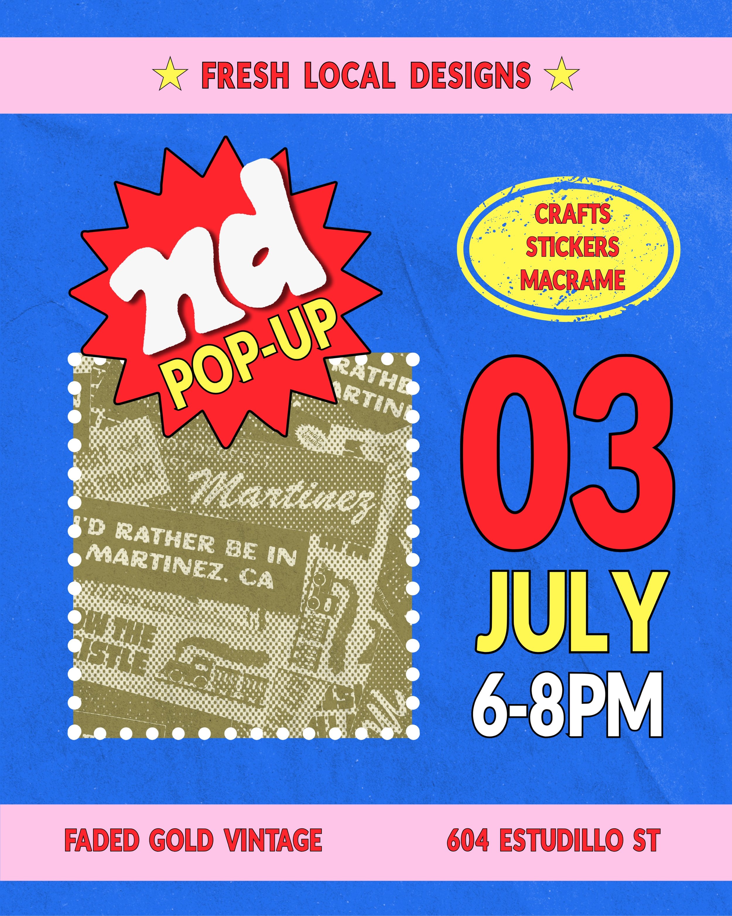 hey friends, I&rsquo;ll be popping up at the one and only @faded.gold.vintage for first Friday July 3rd. 6-8pm ⭐️

this is a limited run of stickers, so get &lsquo;em while they&rsquo;re hot! can&rsquo;t wait to hang :)