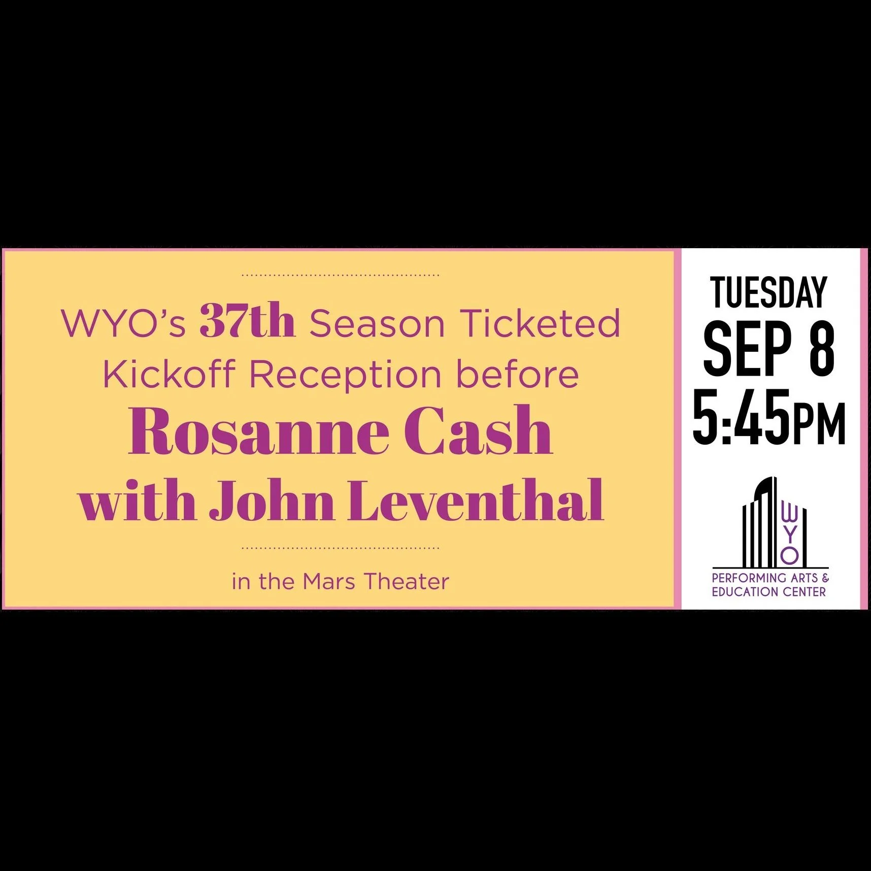 Season Kickoff Reception (ticketed) before Rosanne Cash with John Leventhal