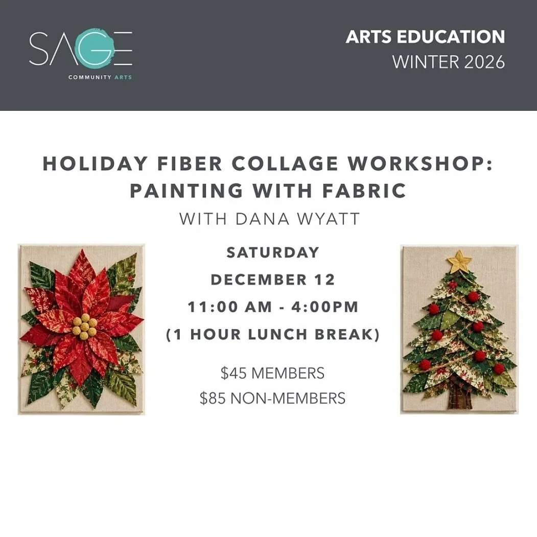 SAGE: Holiday Fiber Collage Workshop: Painting with Fabric
