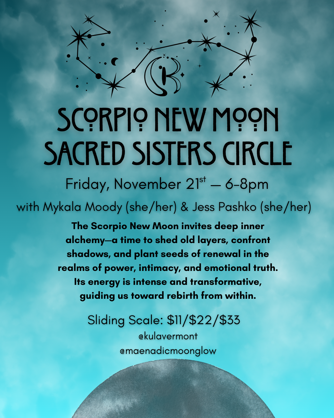Scorpio New Moon ✨ Sacred Sisters Circle ✨