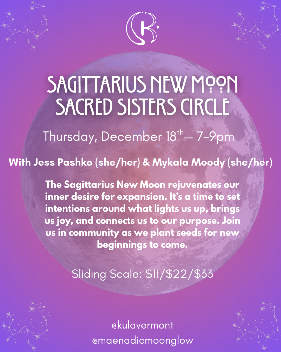 Sagittarius New Moon Sacred Sisters Circle