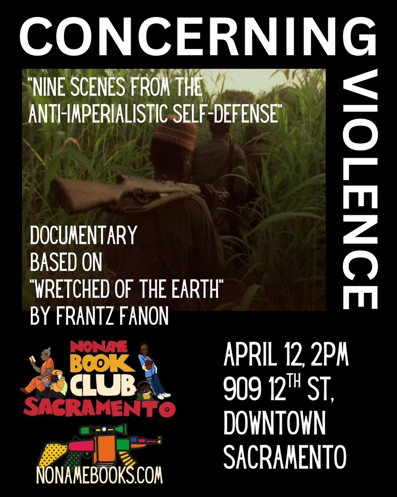 &ldquo;Imperialism leaves behind germs of rot which we must clinically detect and remove from our land, but from our minds as well.&rdquo; - Wretched of the Earth by Frantz Fanon 

Join us Saturday, April 12th 2pm 909 12th street downtown Sac for the