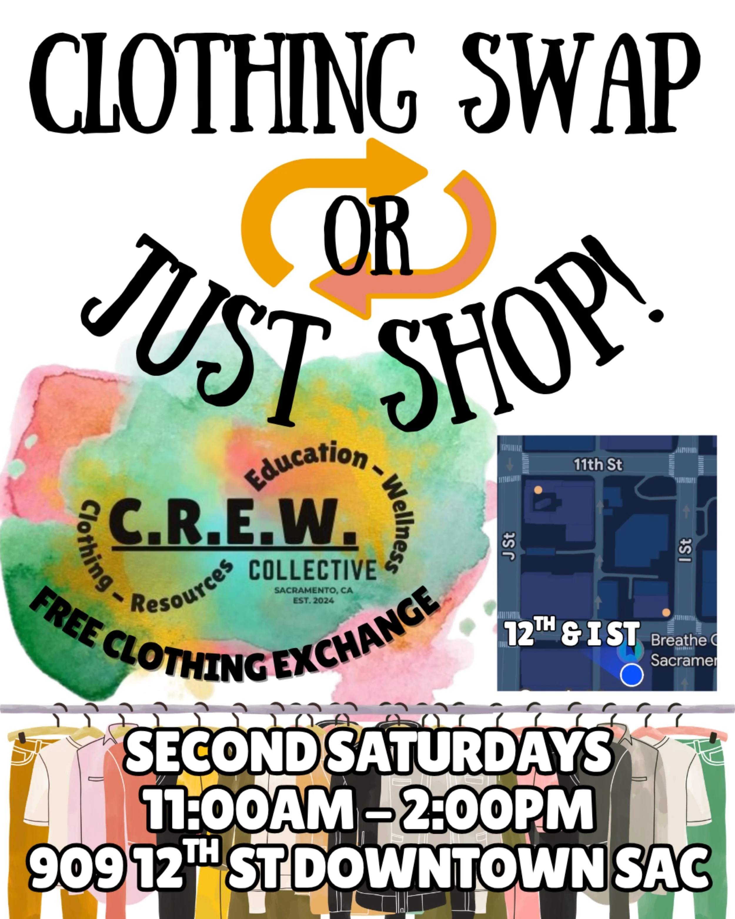 #Sacramento #turtleisland🐢 We are excited to announce that after the first 3 were so well received, we will begin opening space on Second Saturdays each month starting in May for community Clothing Swap or Just Shop!👚👖🚶🏻&zwj;♀️👕 Do you want to 