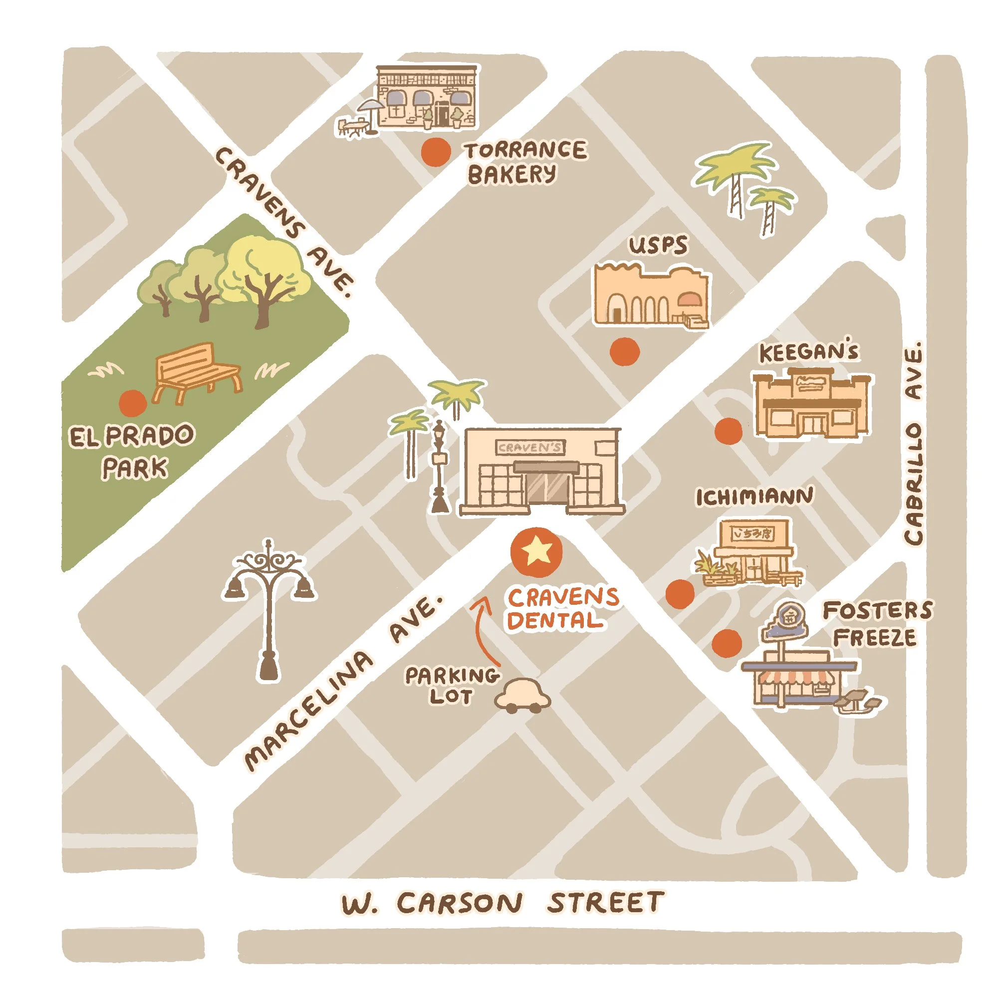 Old Torrance Map Illustration by Sara Hagstrom