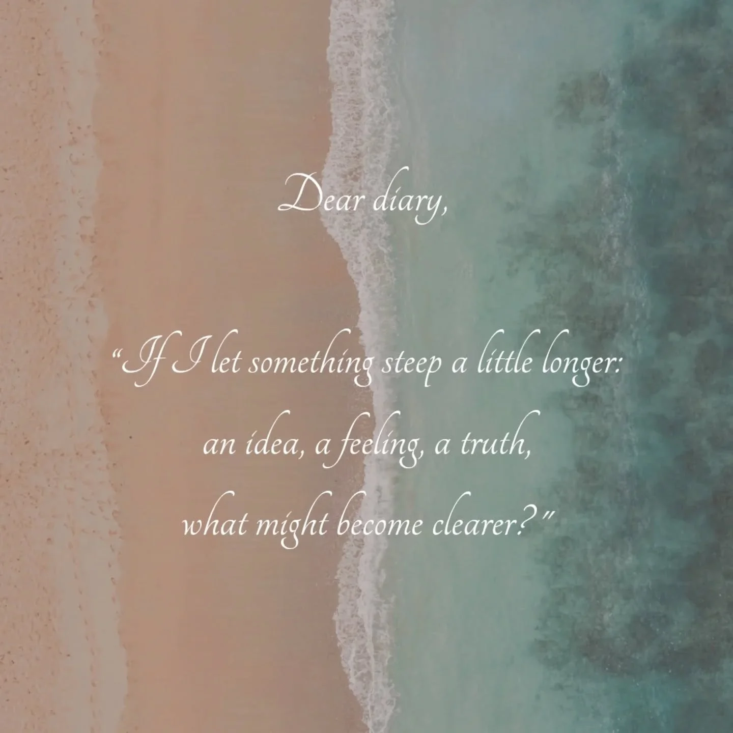 📝 Journal with me:

&ldquo;If I let something steep a little longer &mdash; an idea, a feeling, a truth &mdash; what might become clearer?&rdquo;

This prompt is from my poem Tea, part of my Magic Lives in the Moment collection.

If this resonates, 