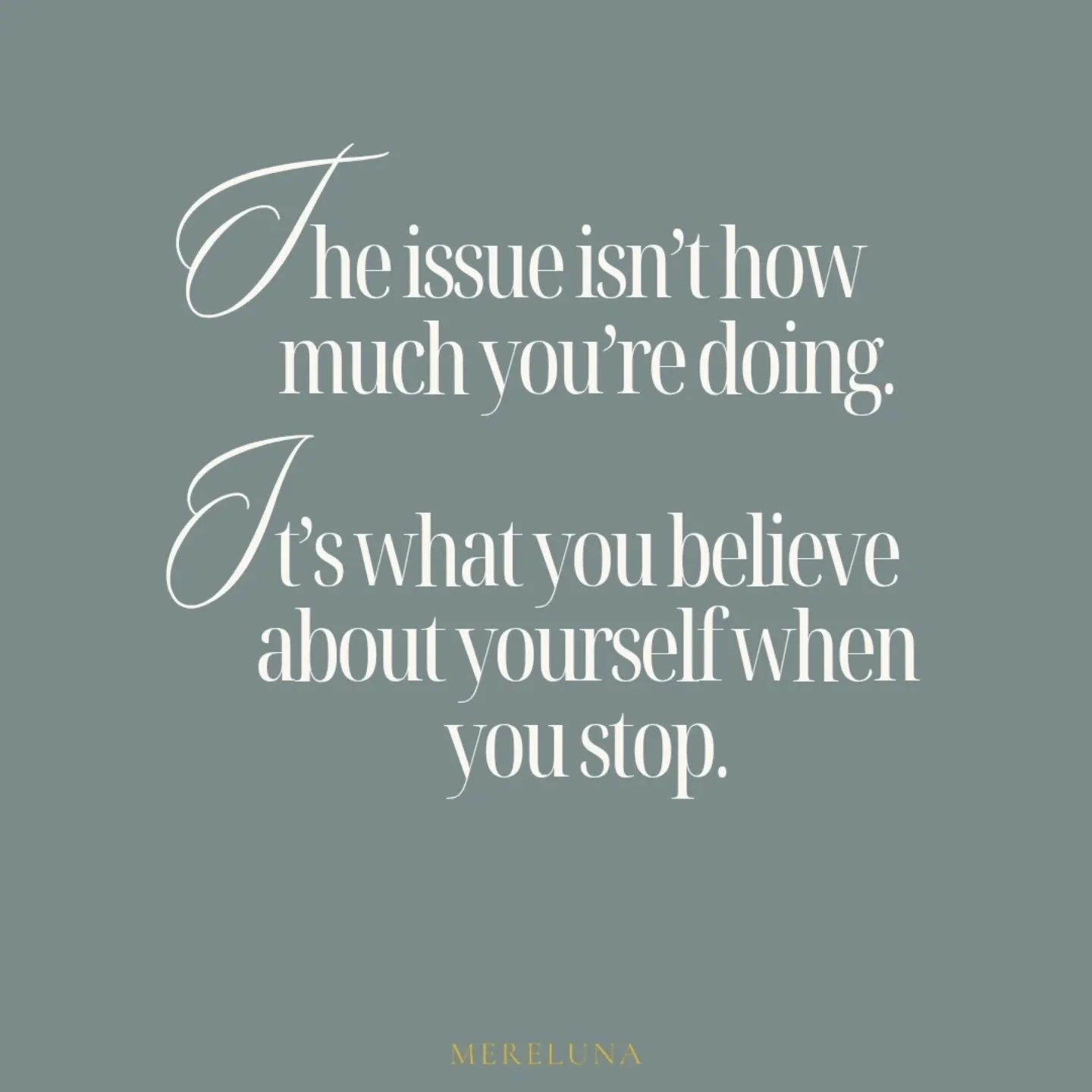 You can reorganize your schedule.
You can cancel commitments.
You can &ldquo;do less.&rdquo;

But if stopping makes you feel anxious, guilty, or behind&hellip;
the workload isn&rsquo;t the real issue.
It&rsquo;s the story underneath it.

Every month,