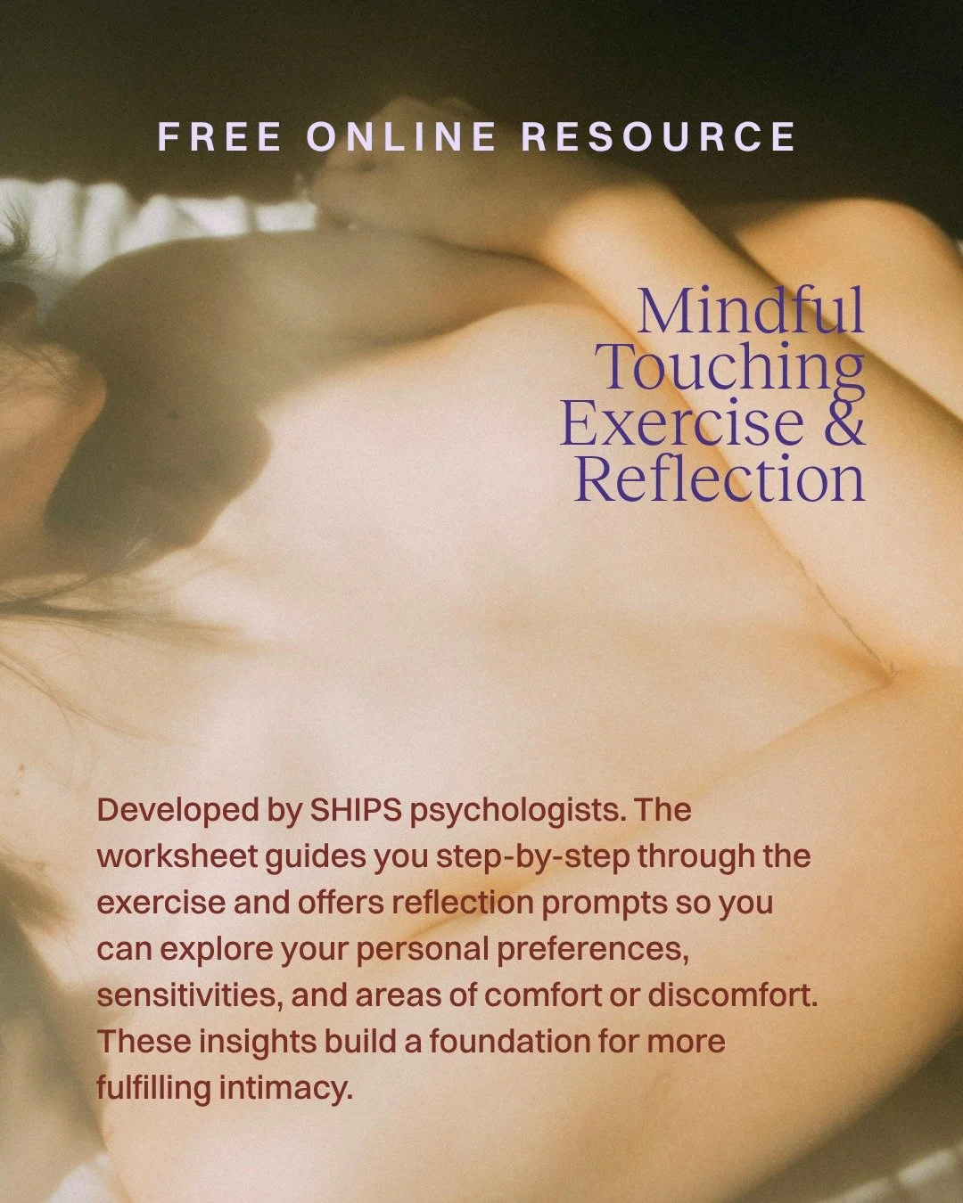 🌀 Free resource: Mindful Touching Exercise &amp; Reflection. 🔗 in bio!

Developed by SHIPS psychologists. 

The worksheet guides you step-by-step through the exercise and offers reflection prompts so you can explore your personal preferences, sensi