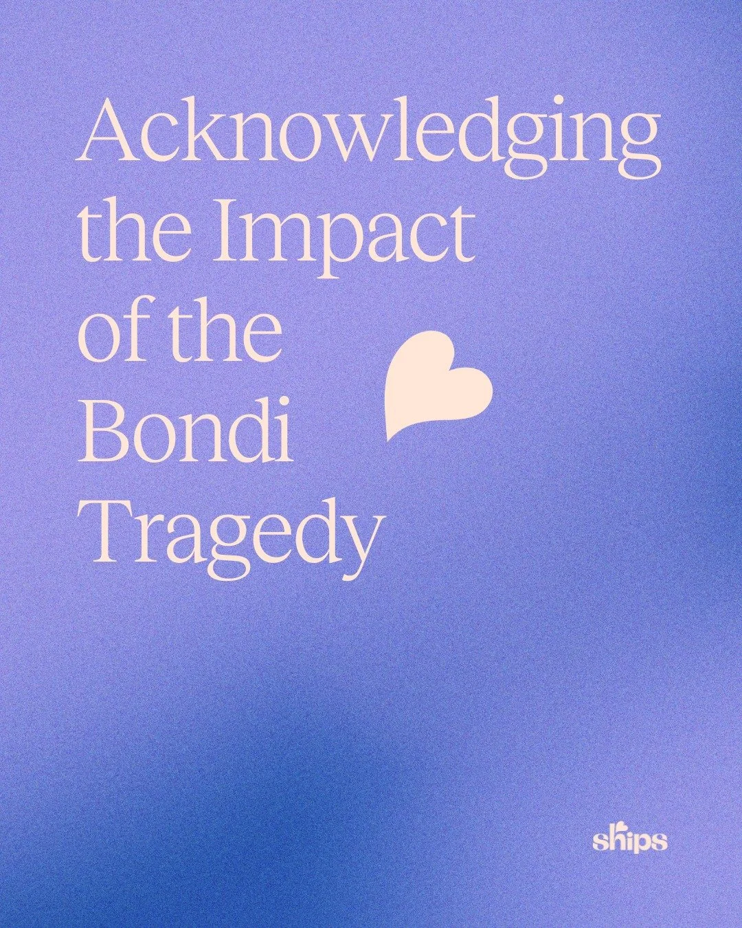 The recent shooting in Bondi has shaken many people across Australia. 

We also want to acknowledge the particular distress this event may evoke within Jewish communities. 💜

In the context of rising antisemitism globally and locally, incidents of v