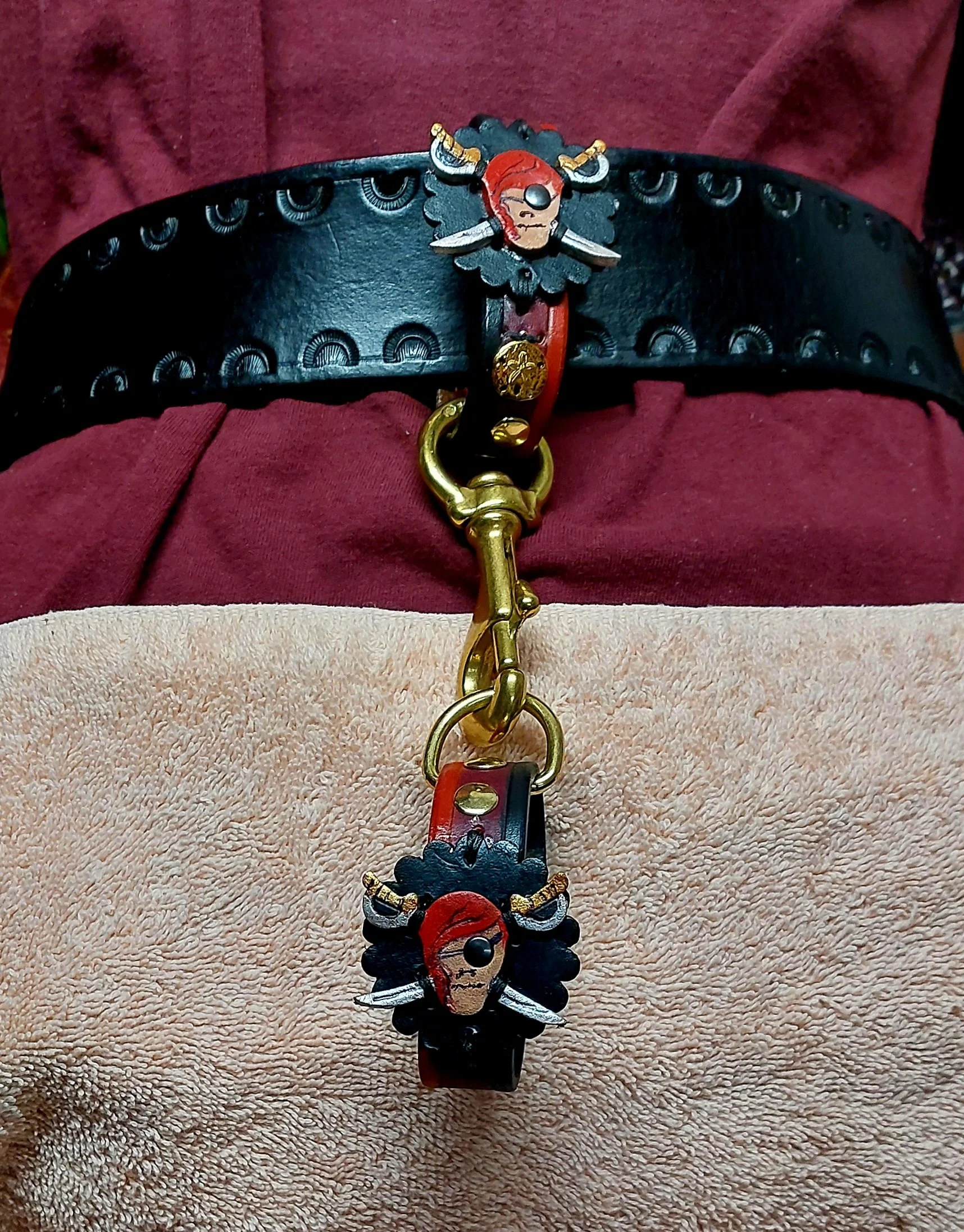 Belt Hangers handcuff style leather loop pairs