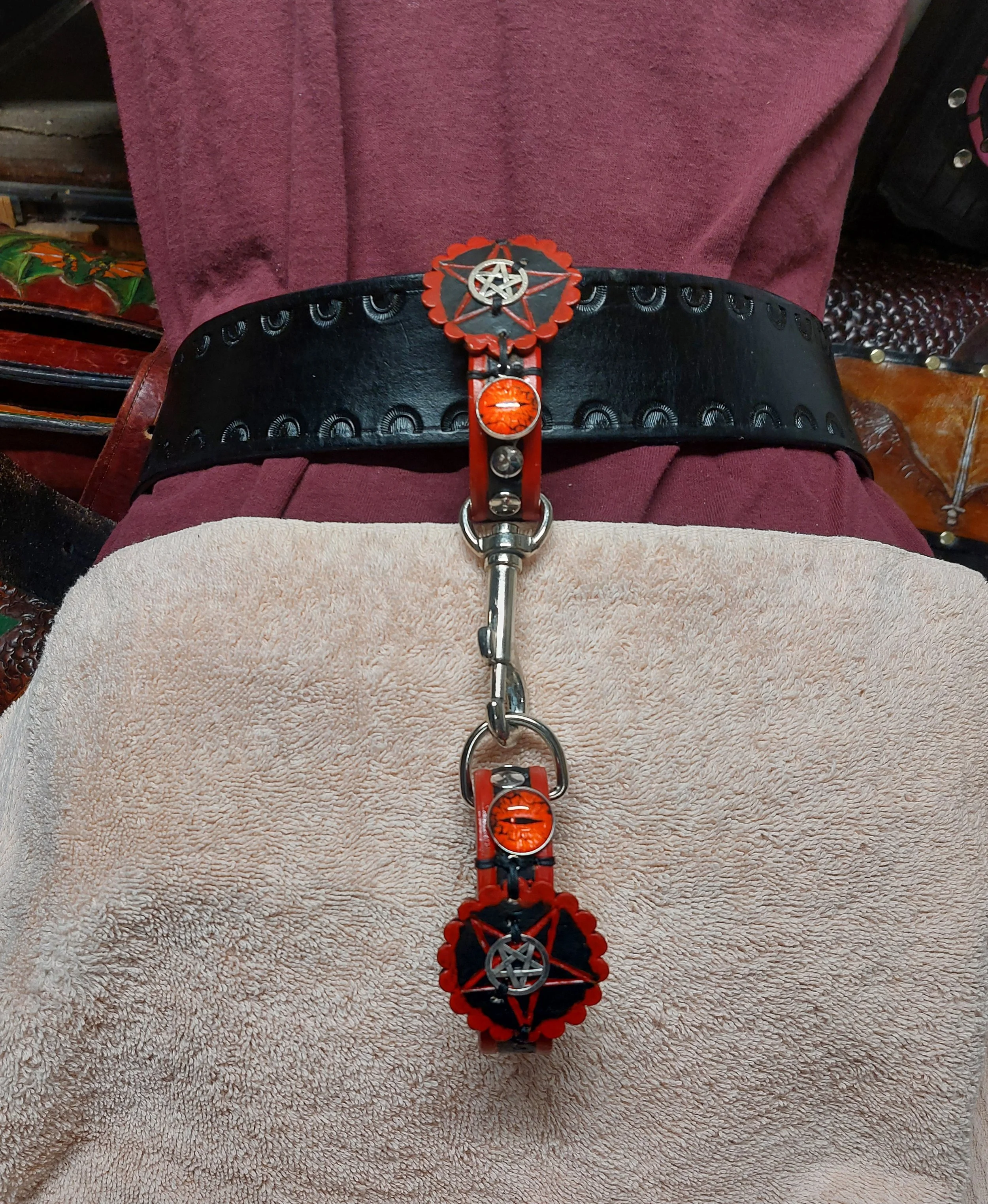 Belt Hangers handcuff style leather loop pairs