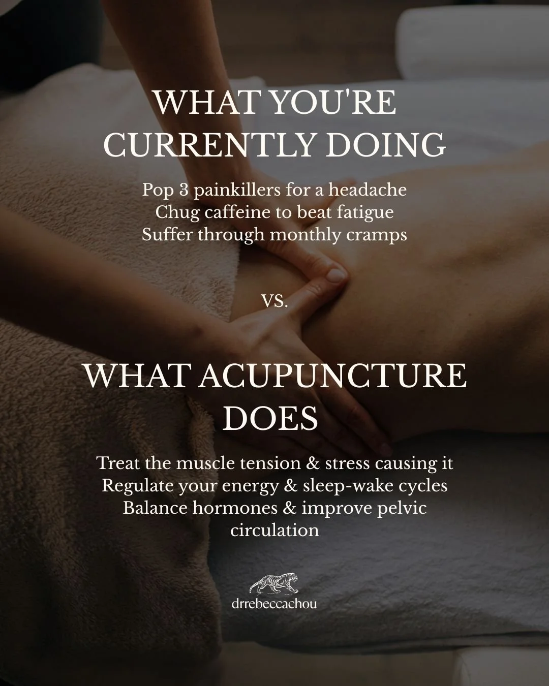 Quick reality check: Pain, fatigue, and chronic stress are signals from your body, not things you just have to "put up with."

While over-the-counter quick fixes have their time and place, they only hit the snooze button on your symptoms. A