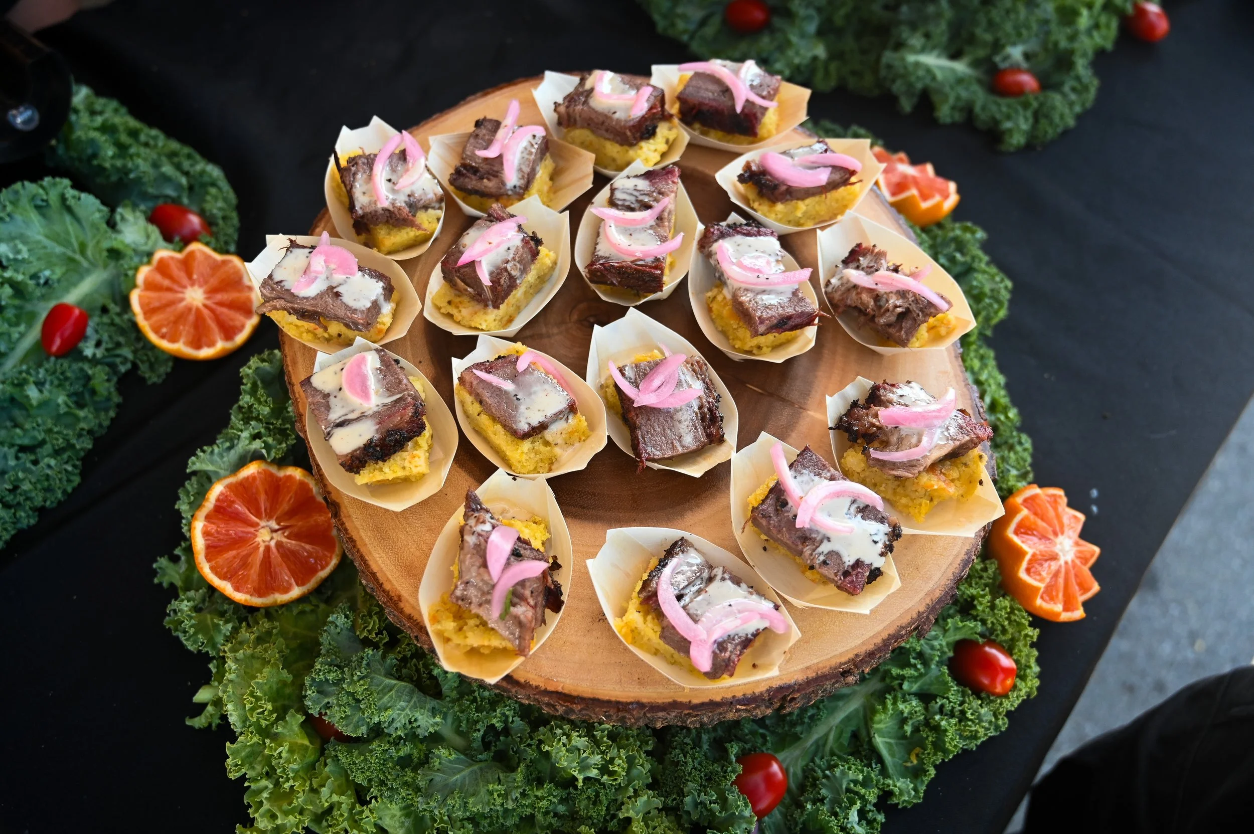 Pitmaster Ts Brisket cornbread bites for Brewery and The Beast live Fire Festival in Vancouver BC 