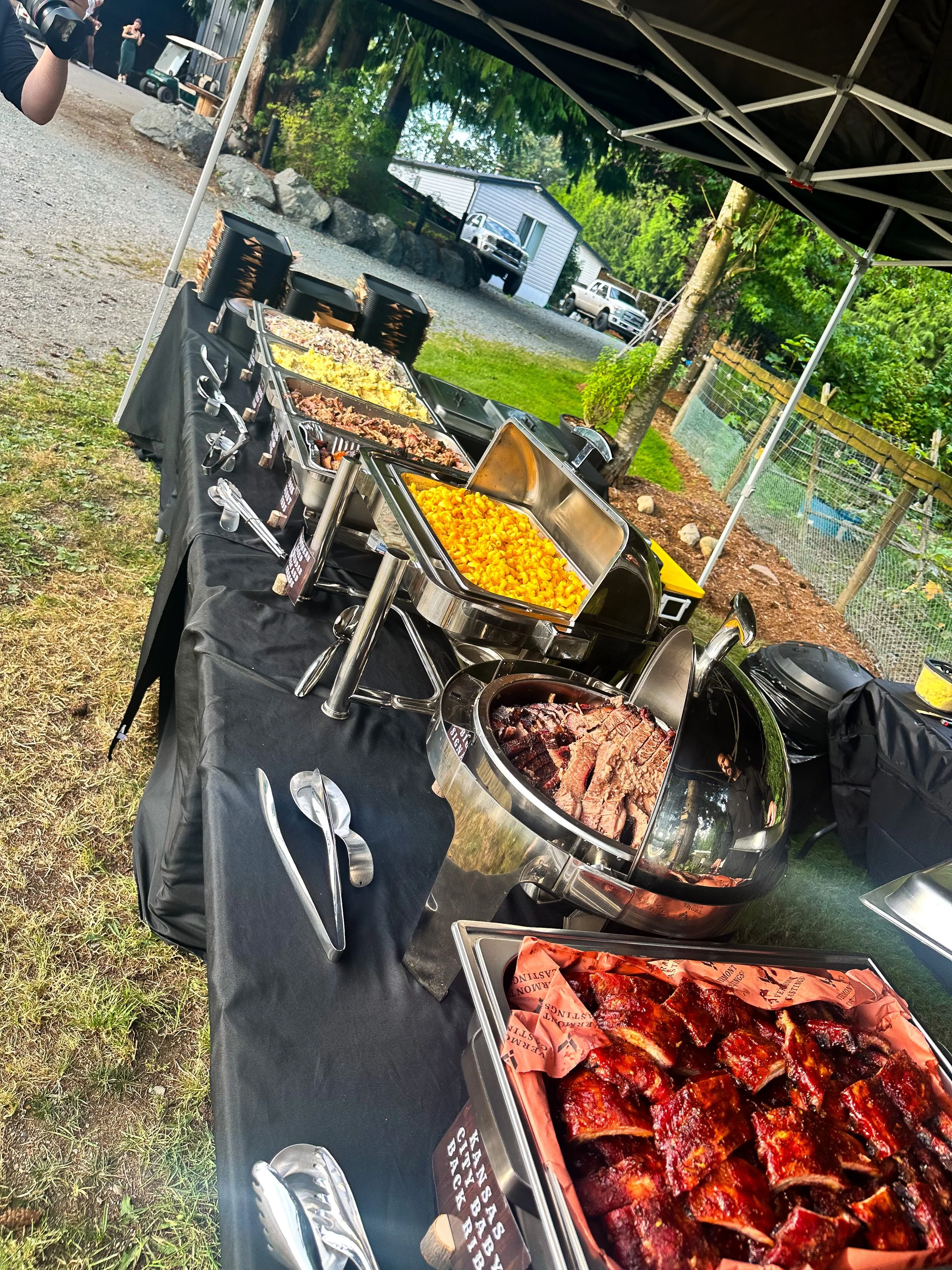 a wedding function we catered with everything but the Kitchen sink! they wanted all the Smoke on their Big Day!