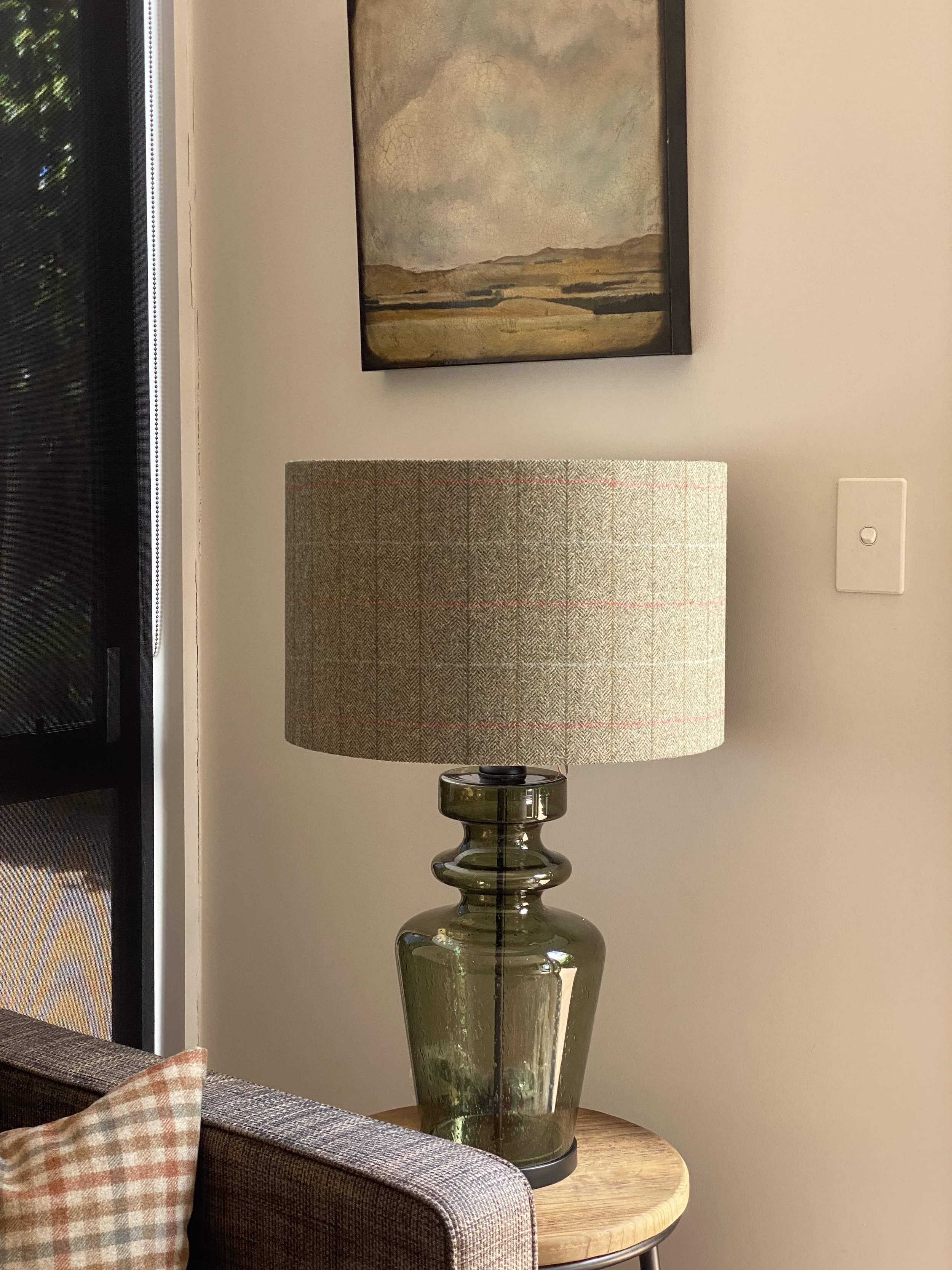 Emerald Lamp with Rosa Myrtle Shade