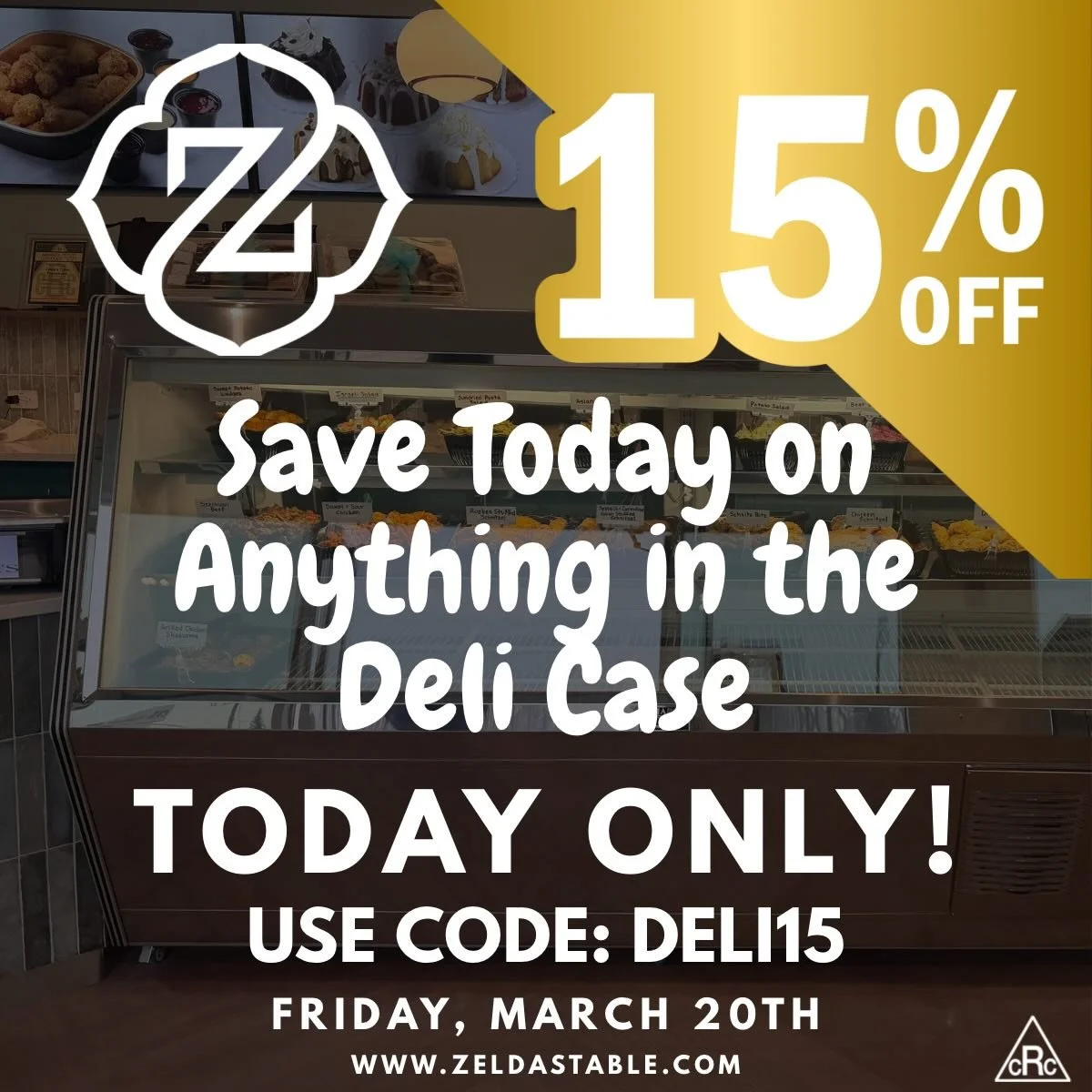 Don&rsquo;t walk&hellip; RUN 🏃&zwj;♀️
15% OFF everything in the deli case &mdash; TODAY ONLY!
Use code: DELI15 🥪✨

#sale #savetoday #pickup #delivery #friday