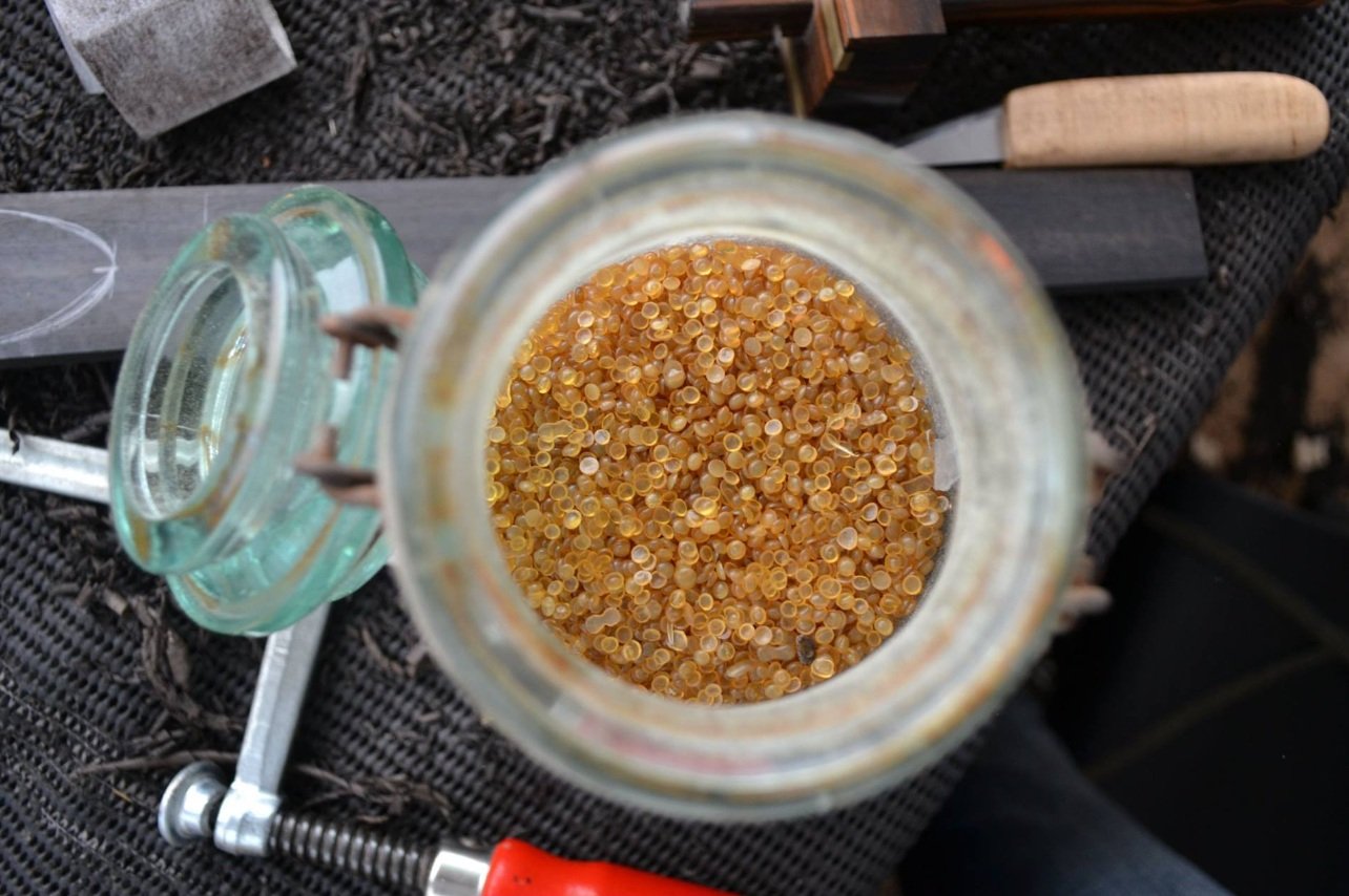 Natural glue used for instrument making