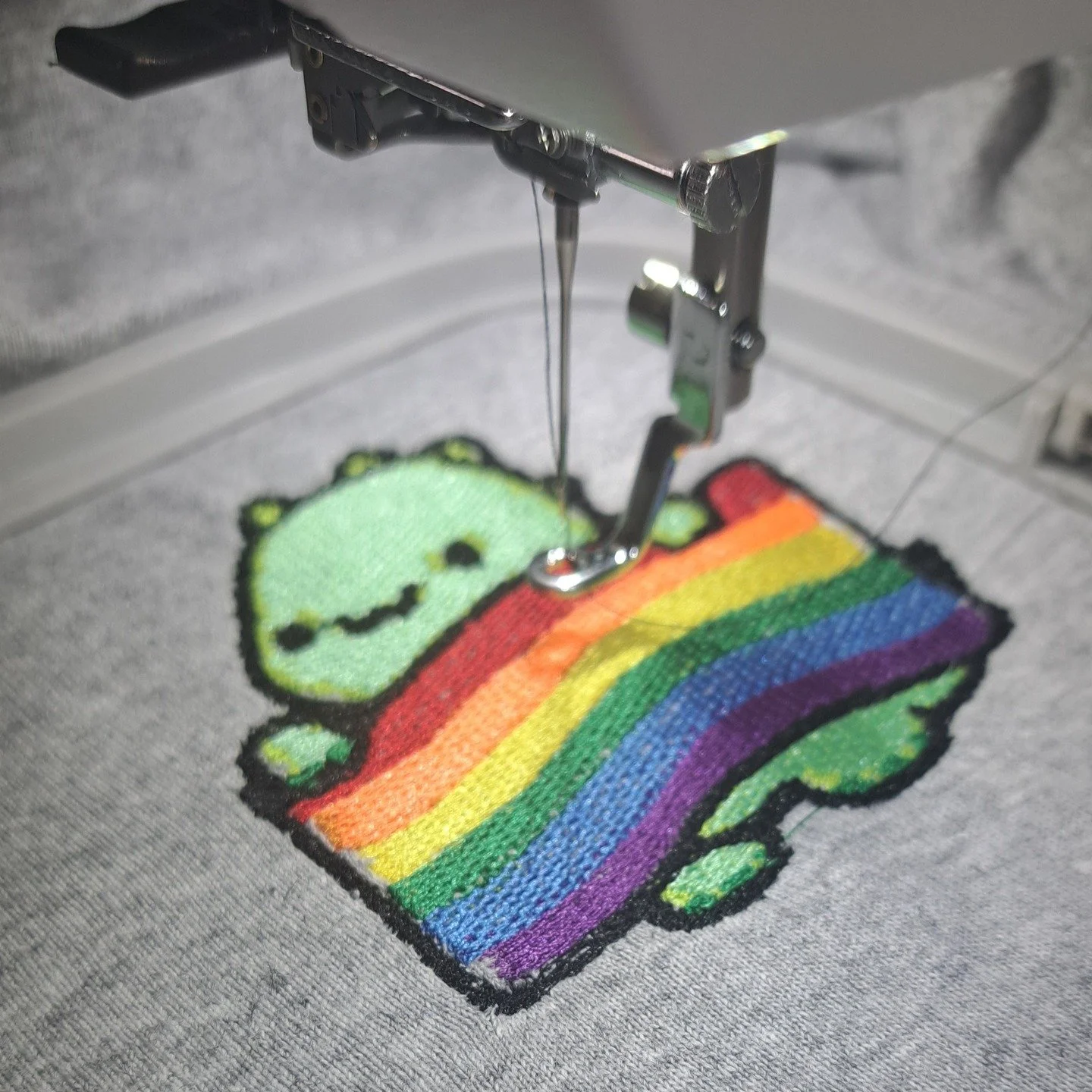 Making some embroidery to get ready for Sudbury's Pride Block Party! July 12th on Durham Street 1-10PM 2025

🏳️&zwj;🌈🦖