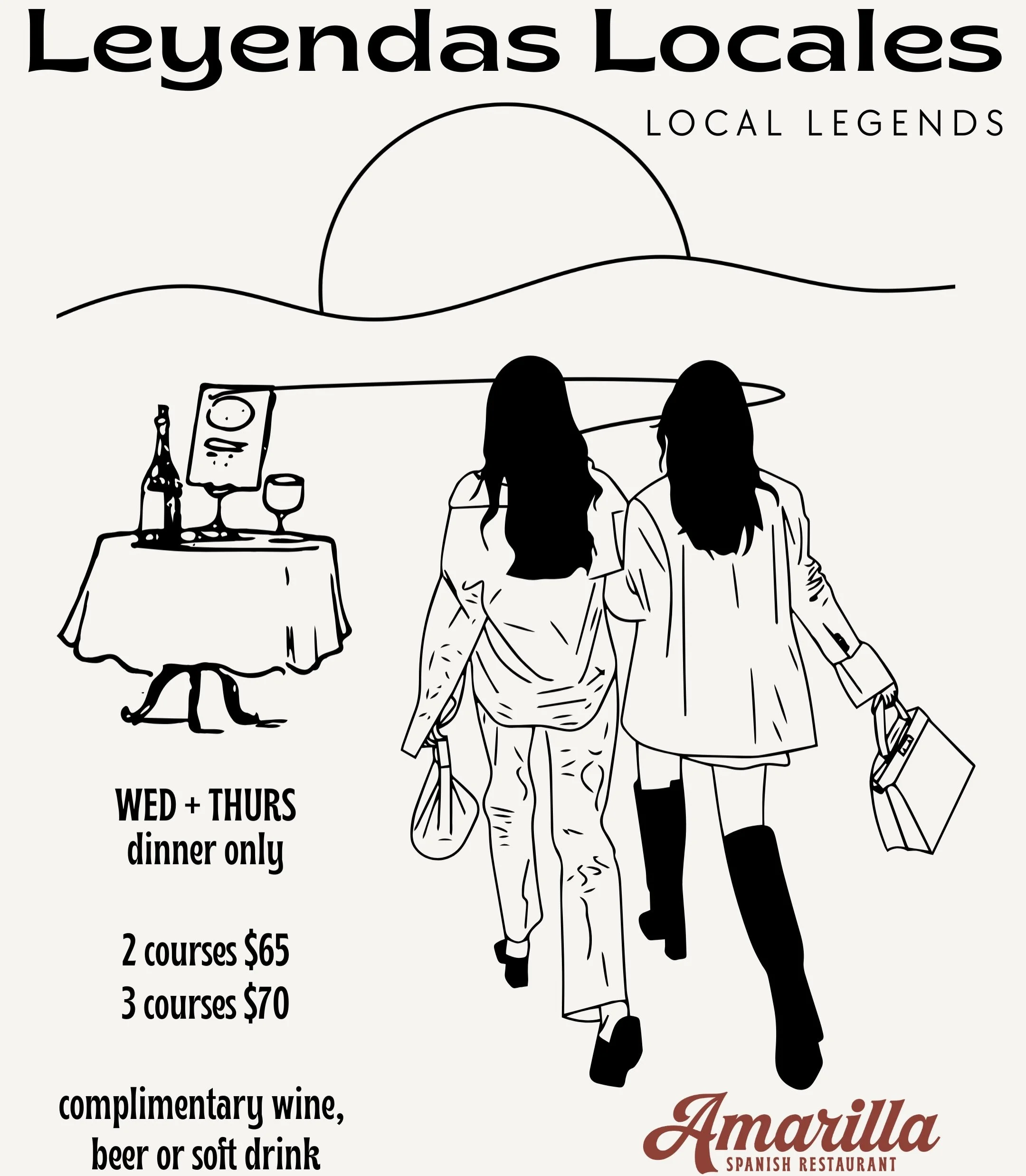 TONIGHT ✨ Leyendas Locales ✨ 2 or 3-course set menu for all our Local Legends 🙌🏼 (and anyone visiting as well, to be honest) 

2 courses $65pp
3 courses $70pp 
+ complimentary beverage 

It&rsquo;s the perfect night to come and try some dishes from