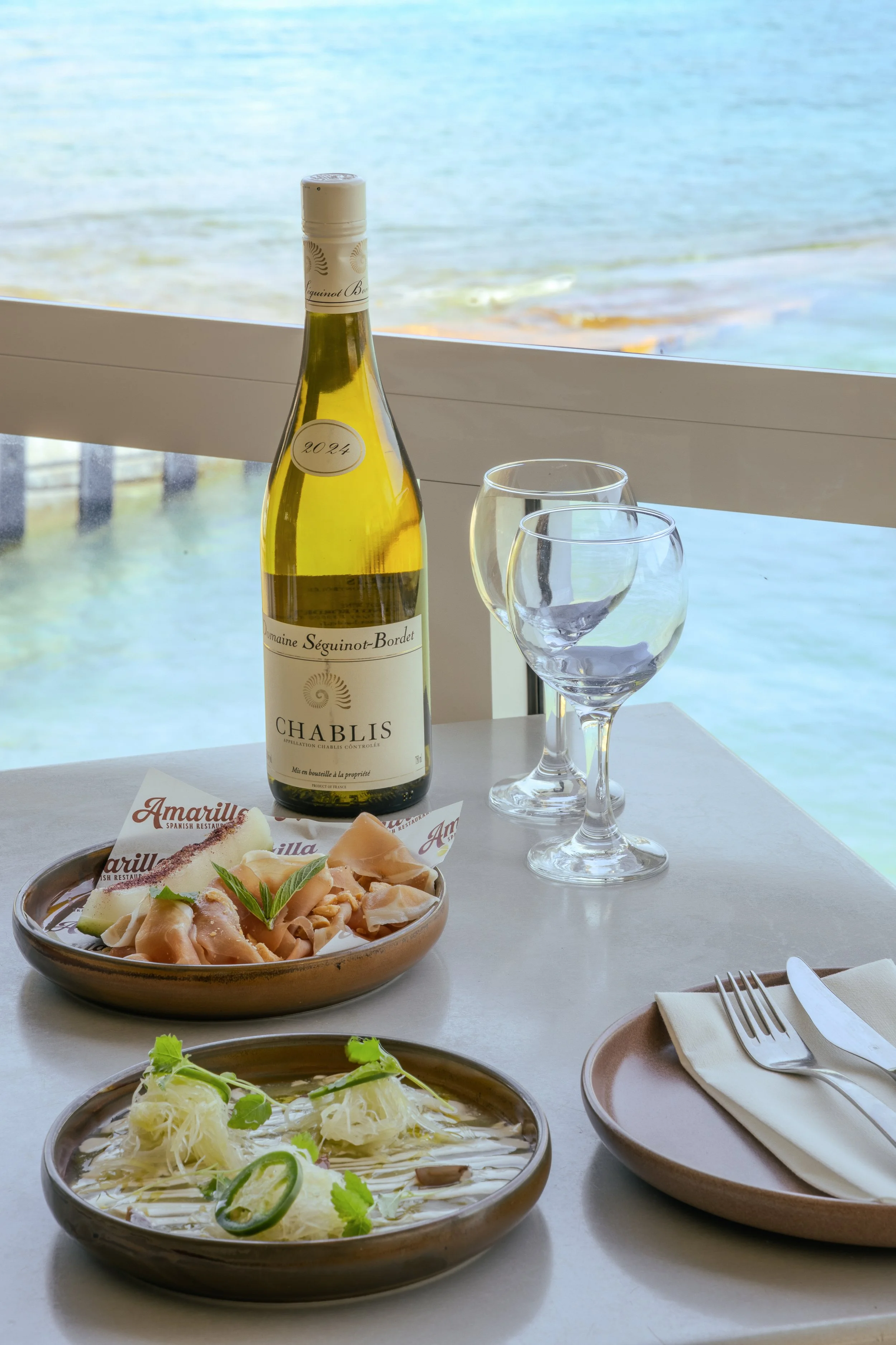 mid-week dining offer at Terrigal waterfront  restaurant Amarilla 2-course and 3-course set menu