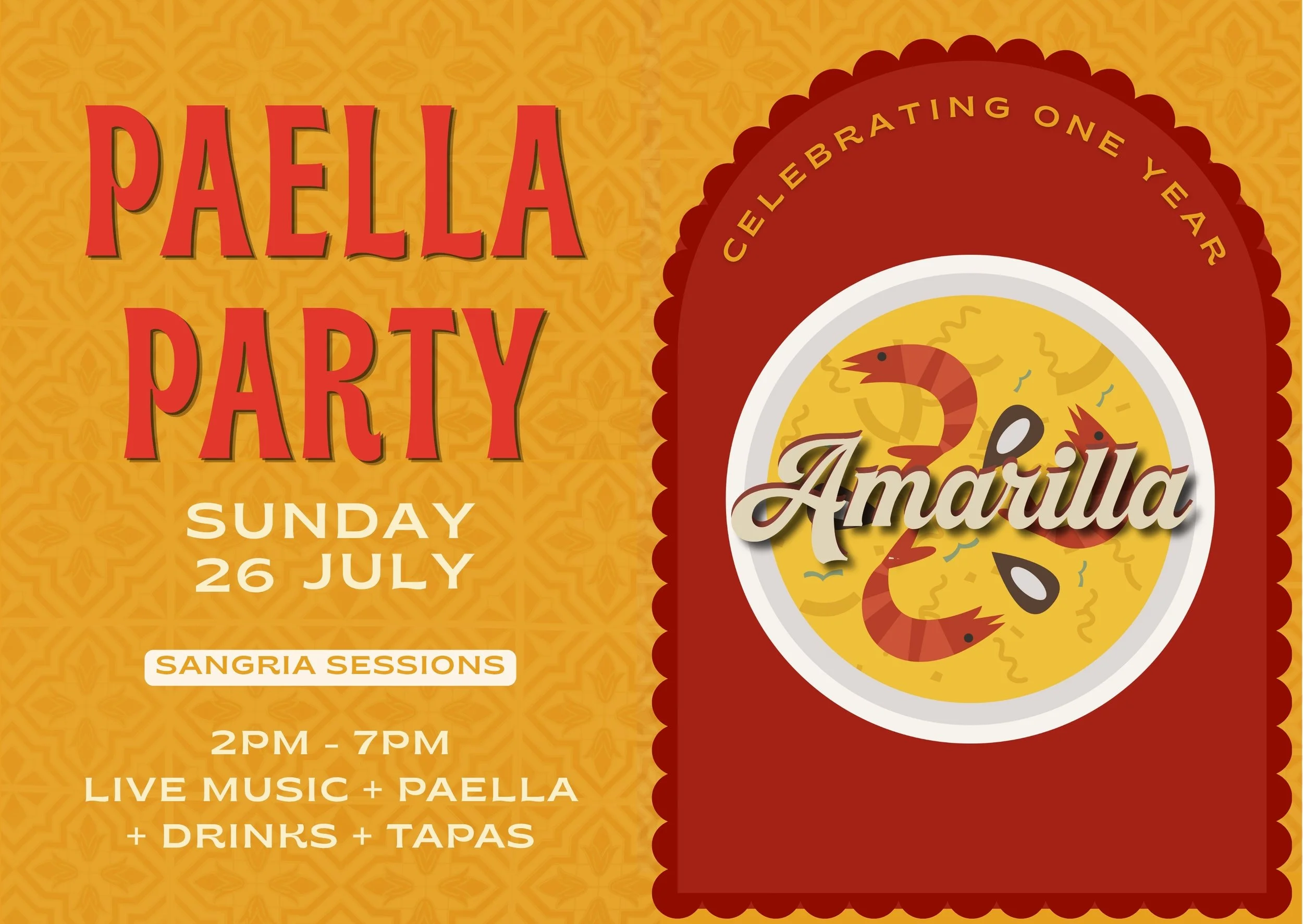 Spanish Paella Event Amarilla One Year Celebration