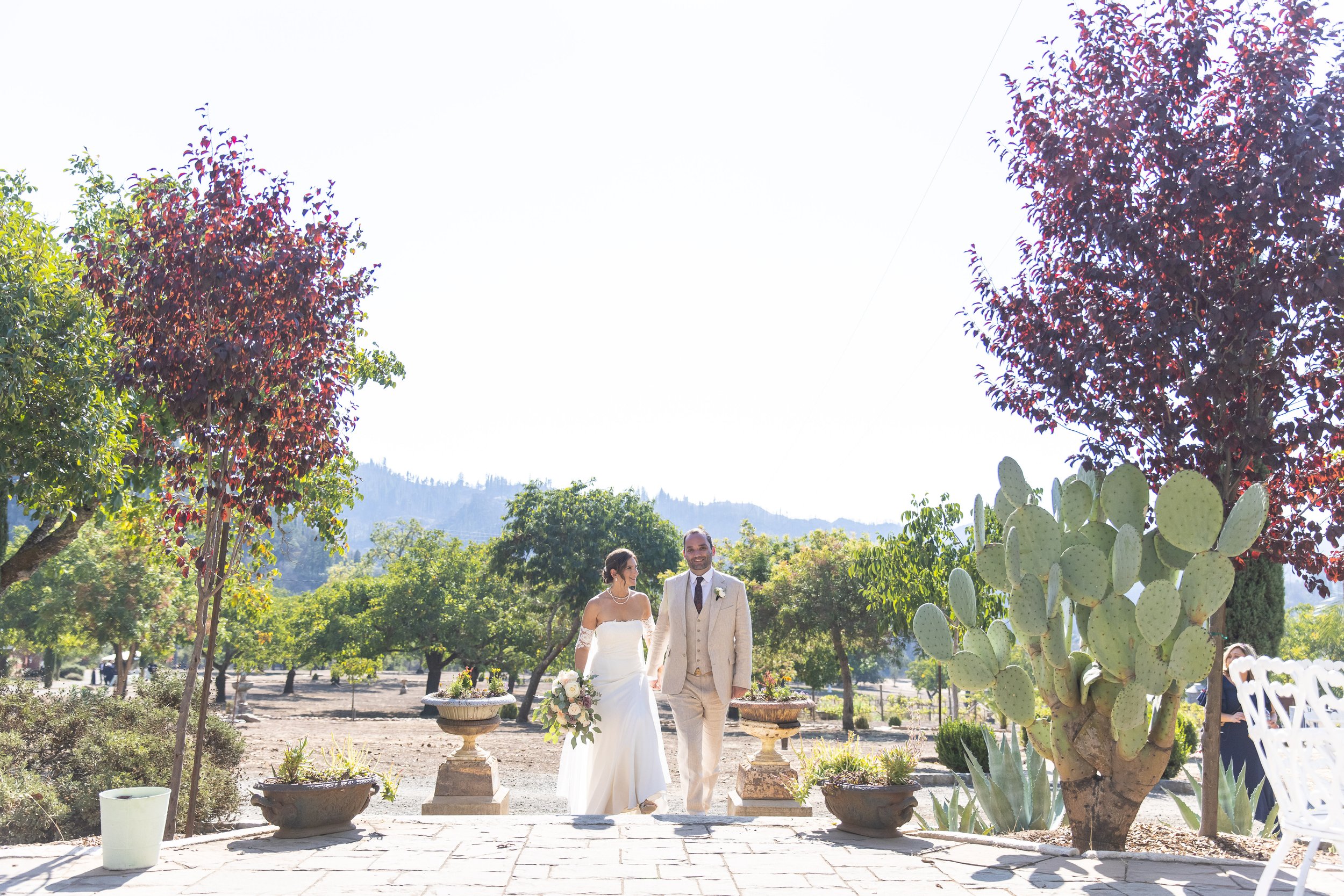 Elisa and Tyler, Bride and Groom together at Triple S Ranch in Calistoga, California