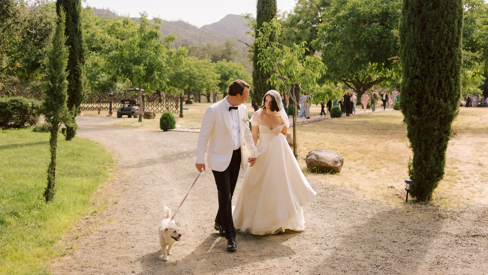 Wedding couple at Northern California ranch venue