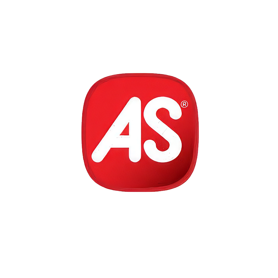 Red icon with white letters "A S" on it.