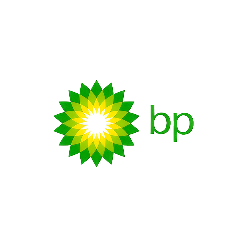 BP logo featuring a green, yellow, and white flower-like emblem with green 'bp' text
