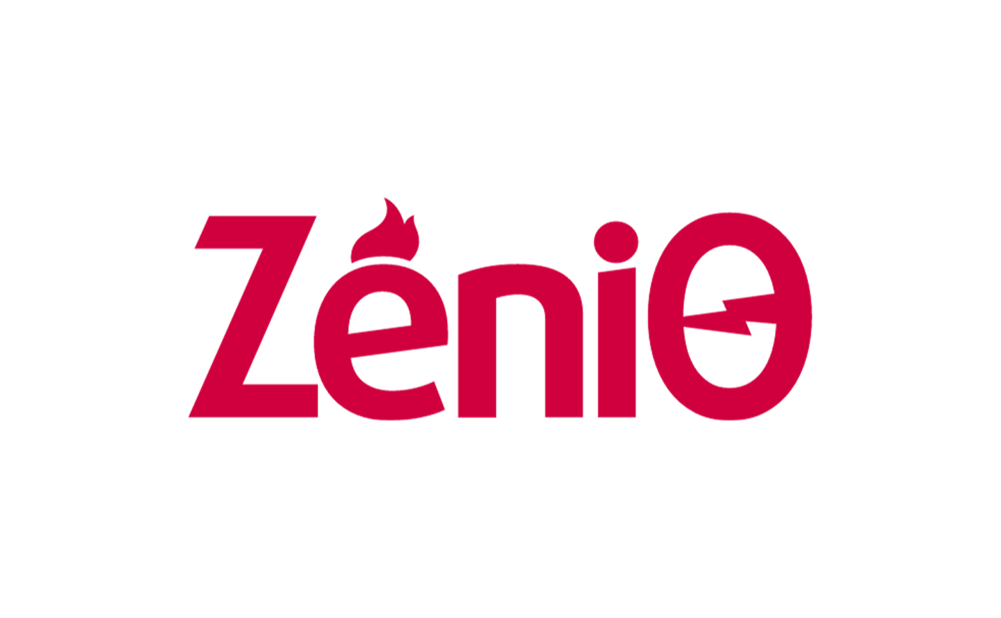Logo with the word 'Zélie' in bold pink letters, featuring a small flame above the letter 'e' and a power switch icon inside the letter 'e'.