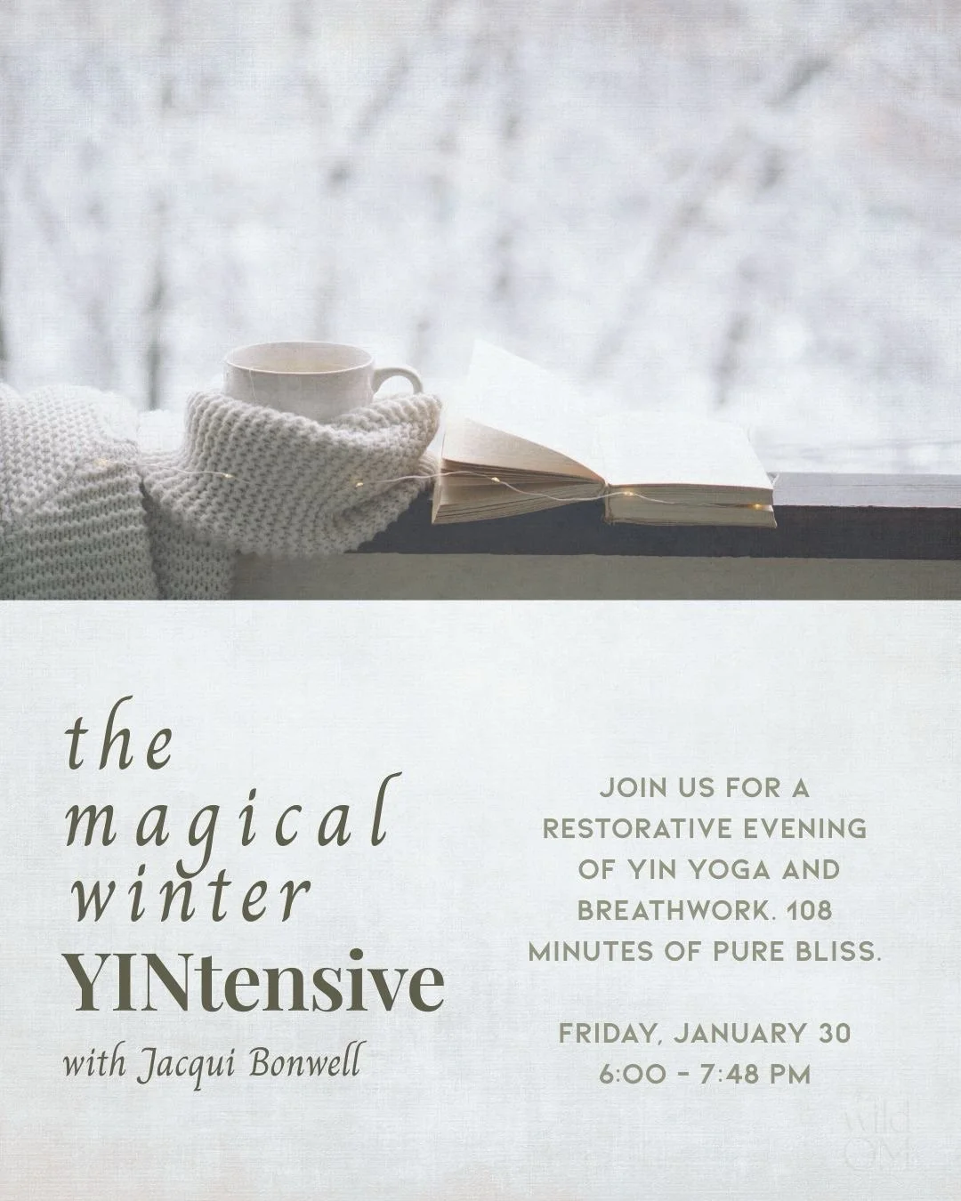 108 minutes of pure cozy ❄️

Join us for The Magical Winter YINtensive with @jacquibonwell for a restorative evening of Yin + Anapanasati breathwork with live Zen Tambour + Halo Drum (yes, it&rsquo;s as dreamy as it sounds)

Friday, January 30 | 6:00