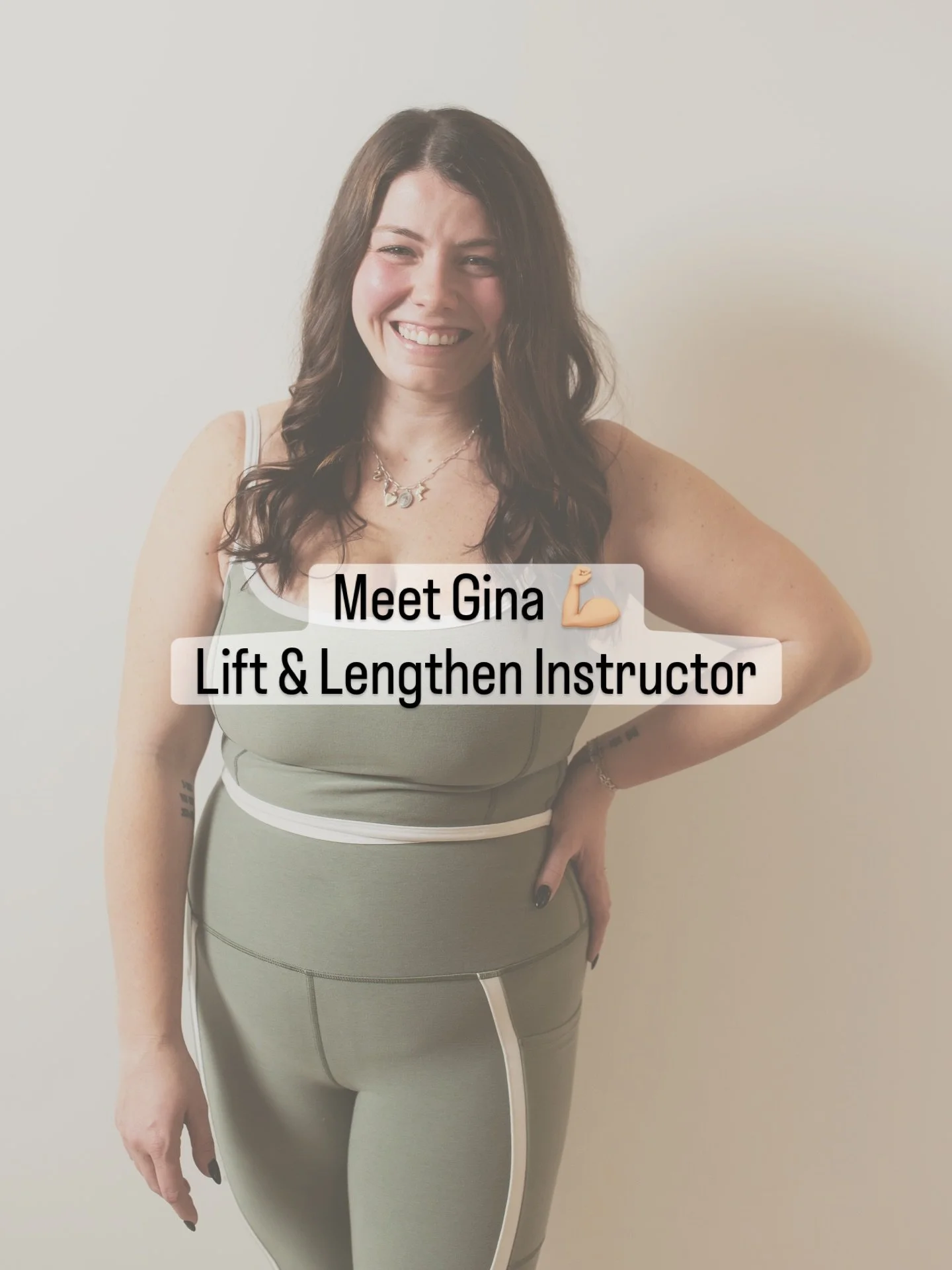 Meet Gina 💪🔥

Gina&rsquo;s Lift &amp; Lengthen classes are known for being sweaty, challenging, and surprisingly fun &mdash; with smart options, big lower-body focus, and music that keeps you moving.

Her goal is simple: help students feel supporte