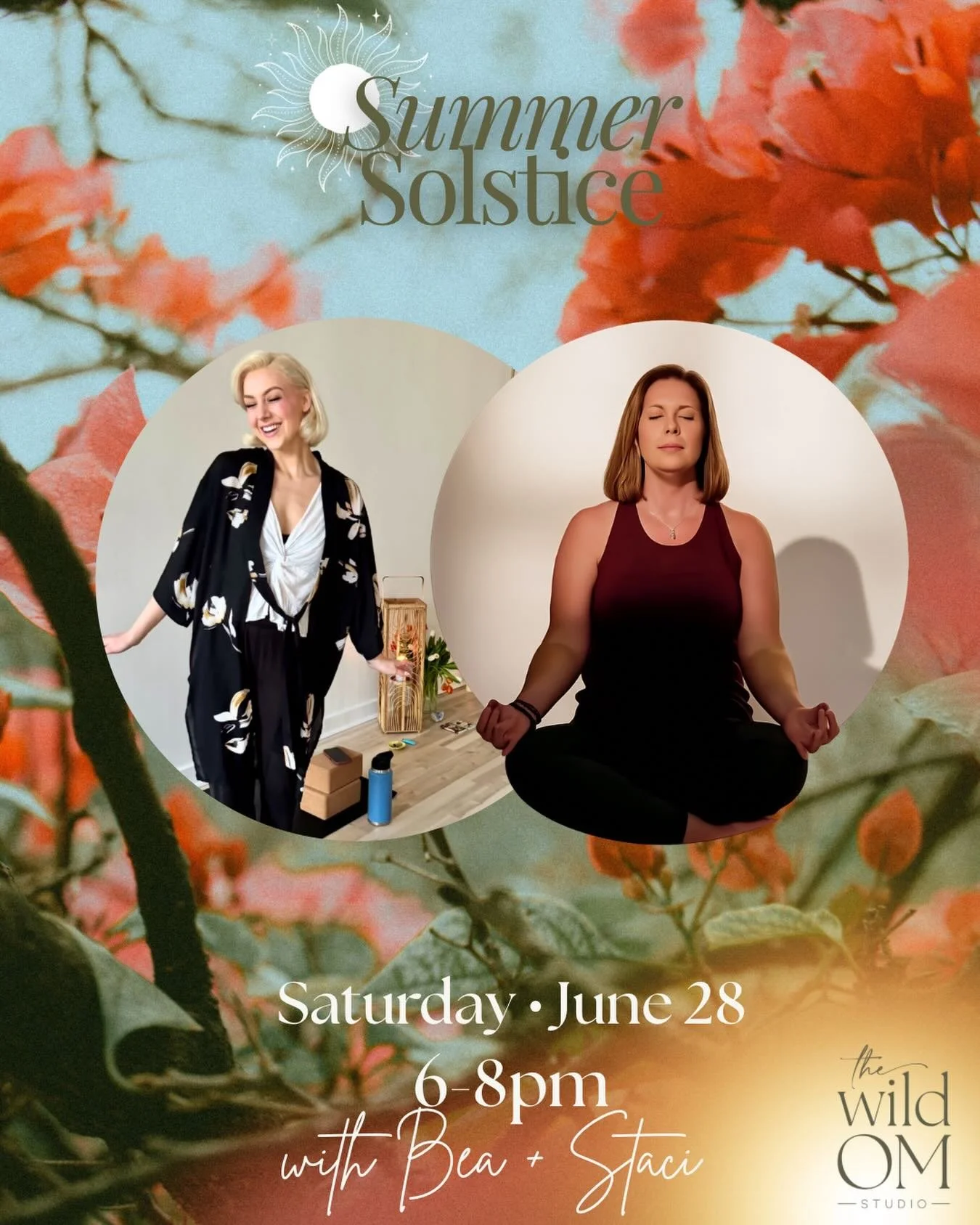 ☀️✨ step into the season of possibility ✨☀️

join staci + bea for a nourishing evening of movement, reflection, and connection as we celebrate the energy of the summer solstice.

the longest day of the year invites us to pause, honor what&rsquo;s blo