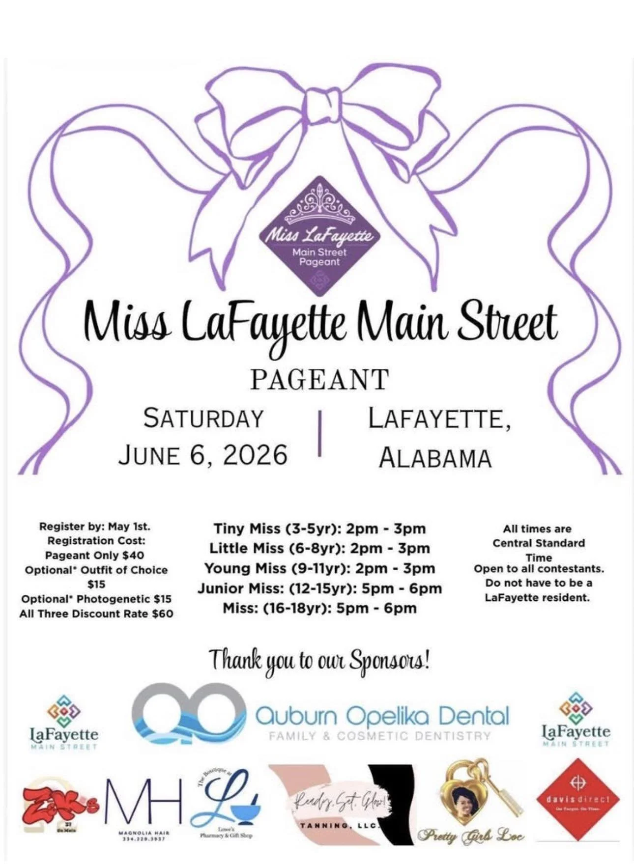 LaFayette Main Street Pageant encourages girls through local support&nbsp;