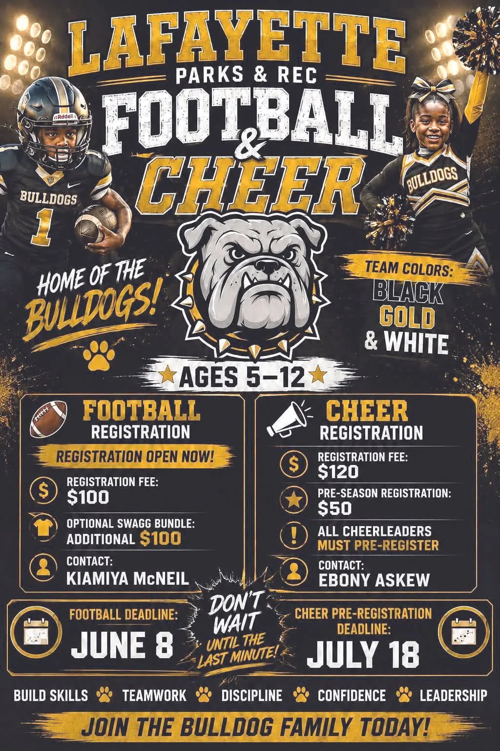 LaFayette Parks and Rec kicks off football, cheer