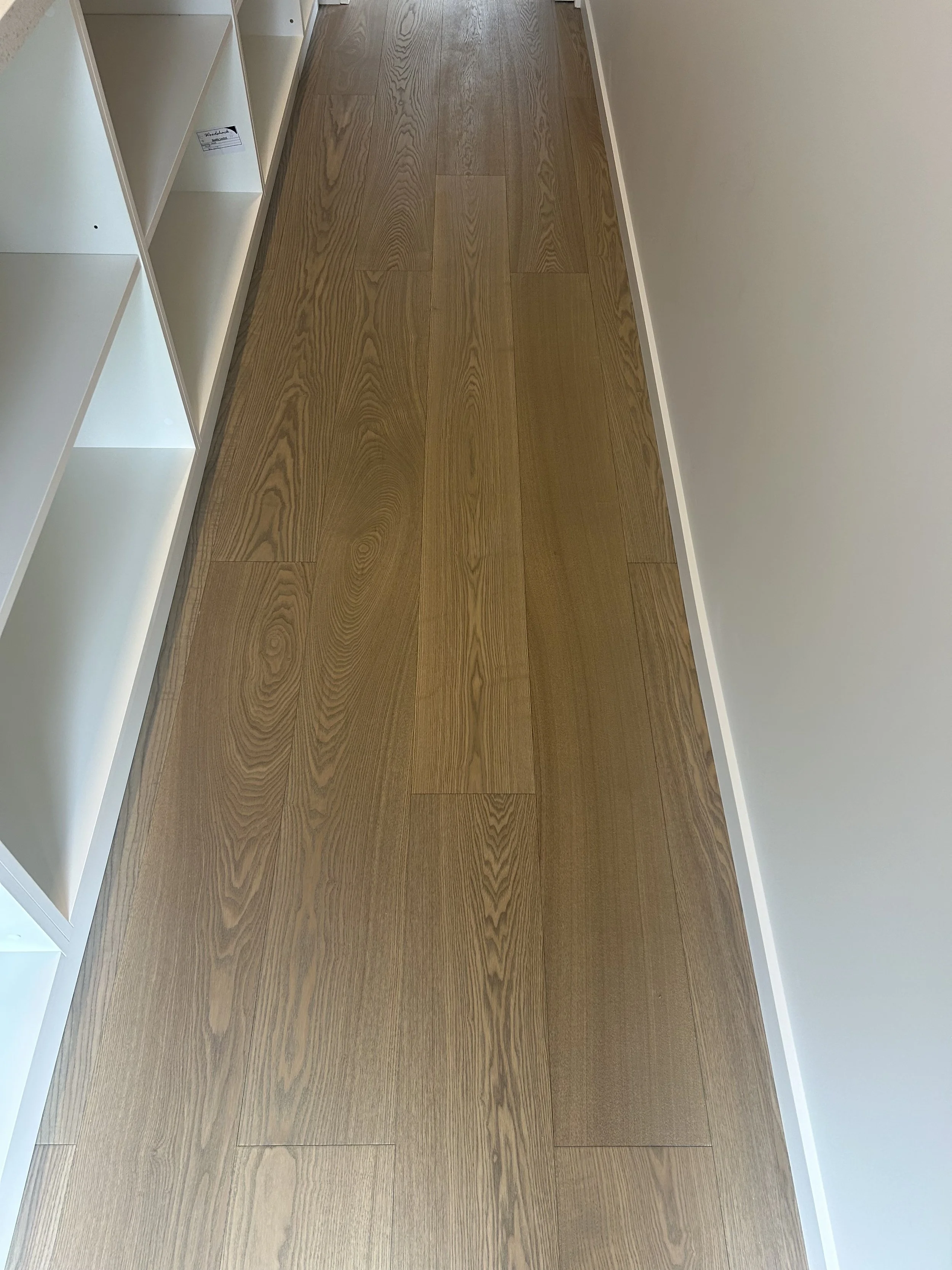 Dusky Ash in hallway white walls