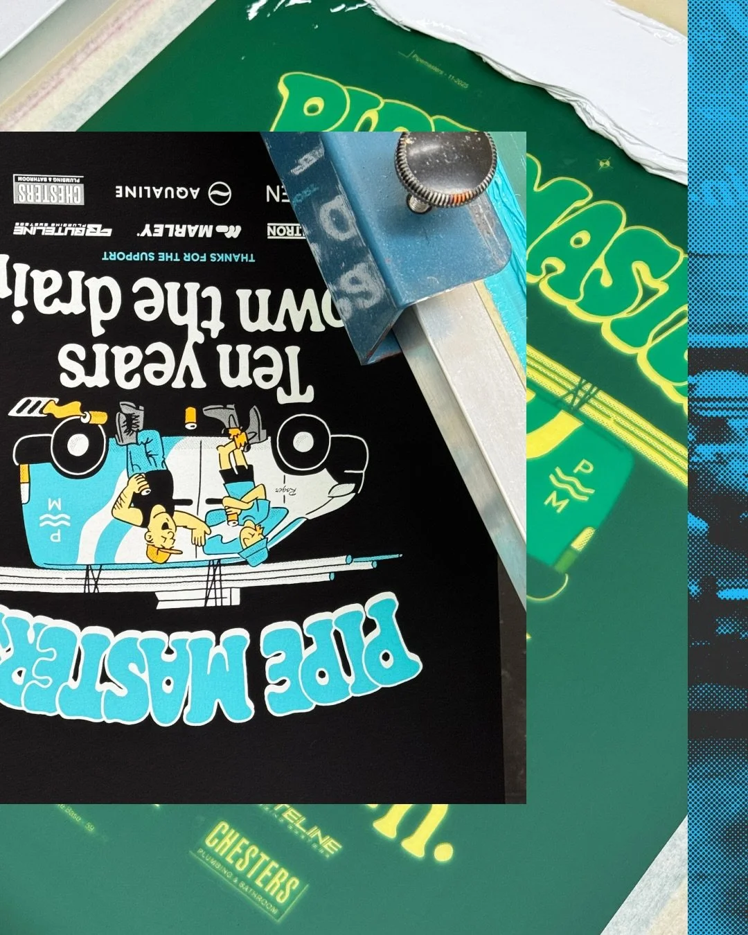 Celebrating 10 years of @pipemasters_mount with these sick fun tees, designed by the one and only @parkbyprojects .

We&rsquo;re super honored to have worked with Paully and the Pipe Masters crew, who I think were one of our first customers back when