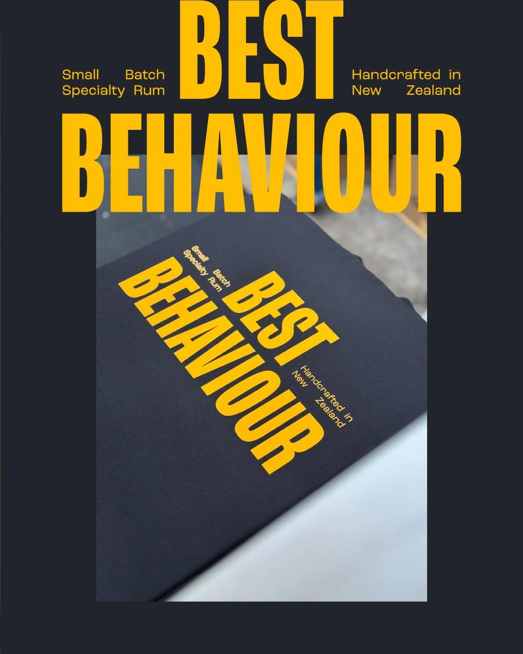 @onyourbestbehaviour , nailing it with their T-shirt game. Best rum in the bay 😎