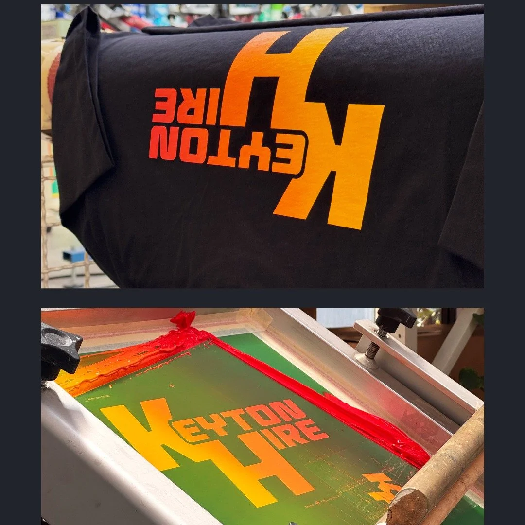 Firey prints for @keyton.hire 🔥🔥 Manual gradient on a spicy angle. Maybe not the most conventional way, but we like to keep things lit here at the Beach 🌶🌶